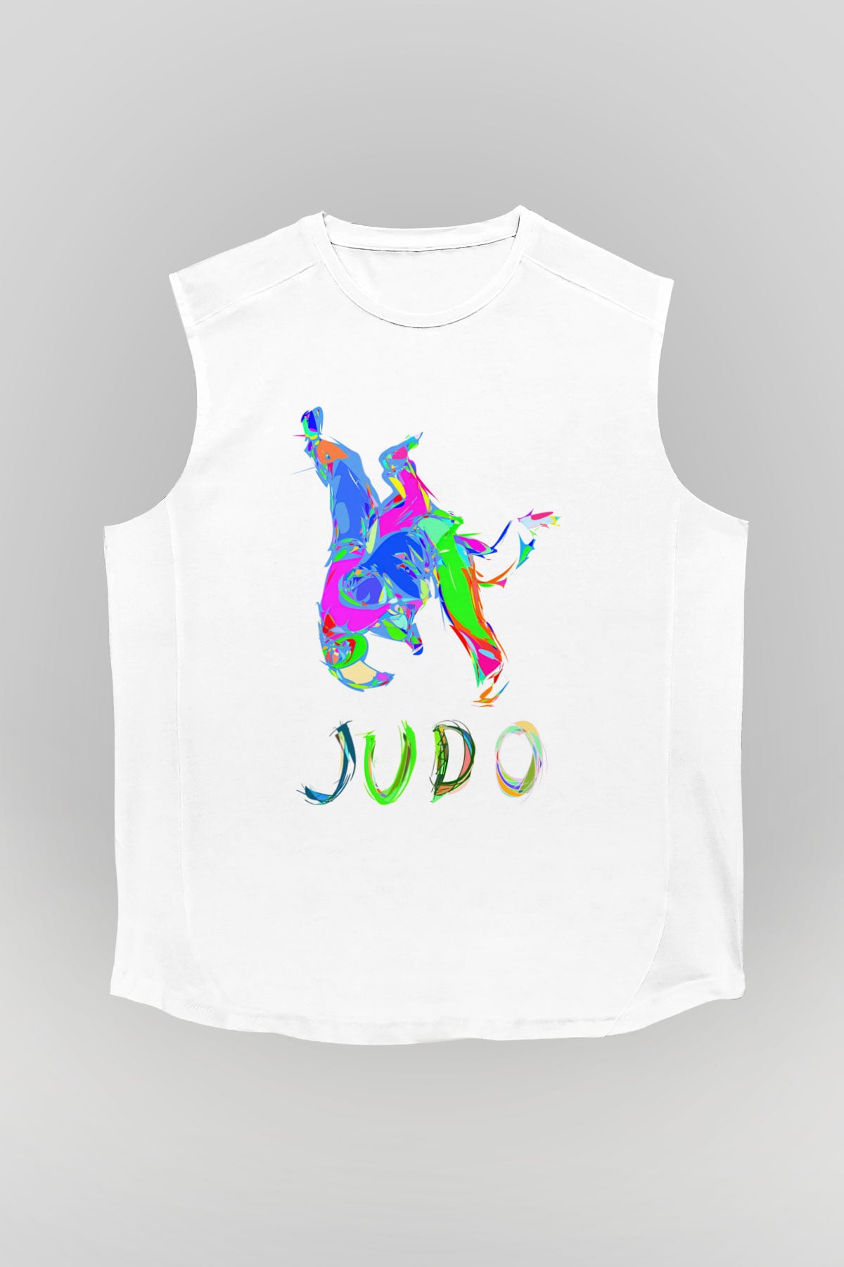 Judo Beyaz Unisex Kolsuz Tişört