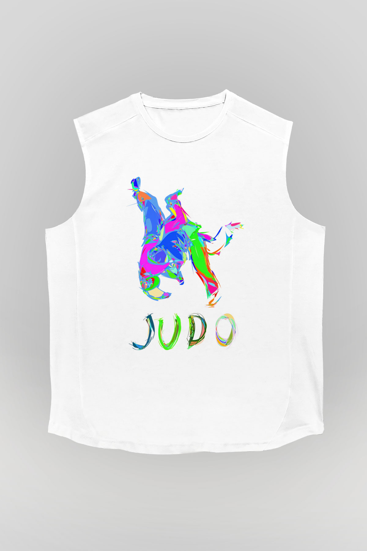 Judo Beyaz Unisex Kolsuz Tişört