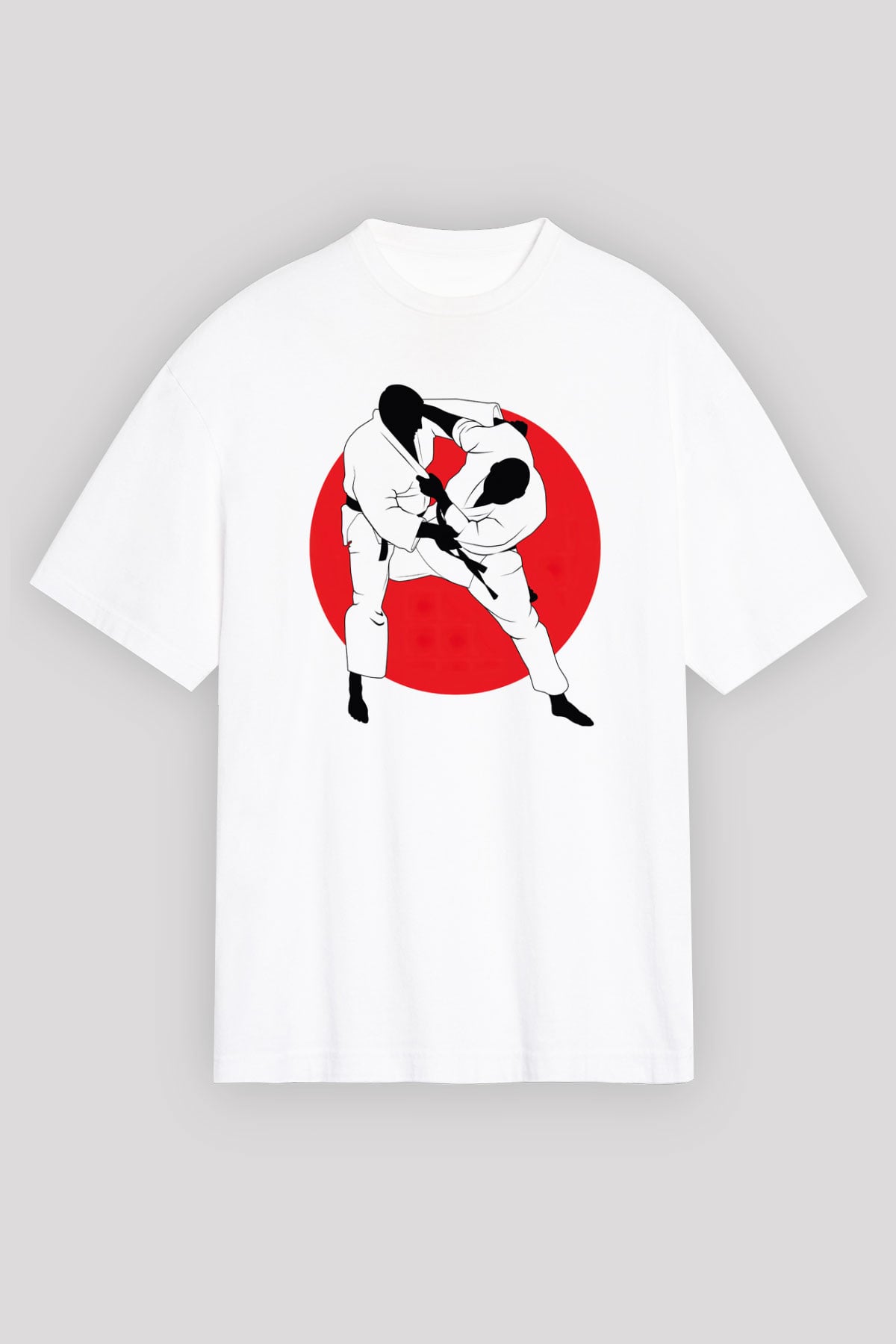 Judo Beyaz Unisex Oversize Tişört T-Shirt