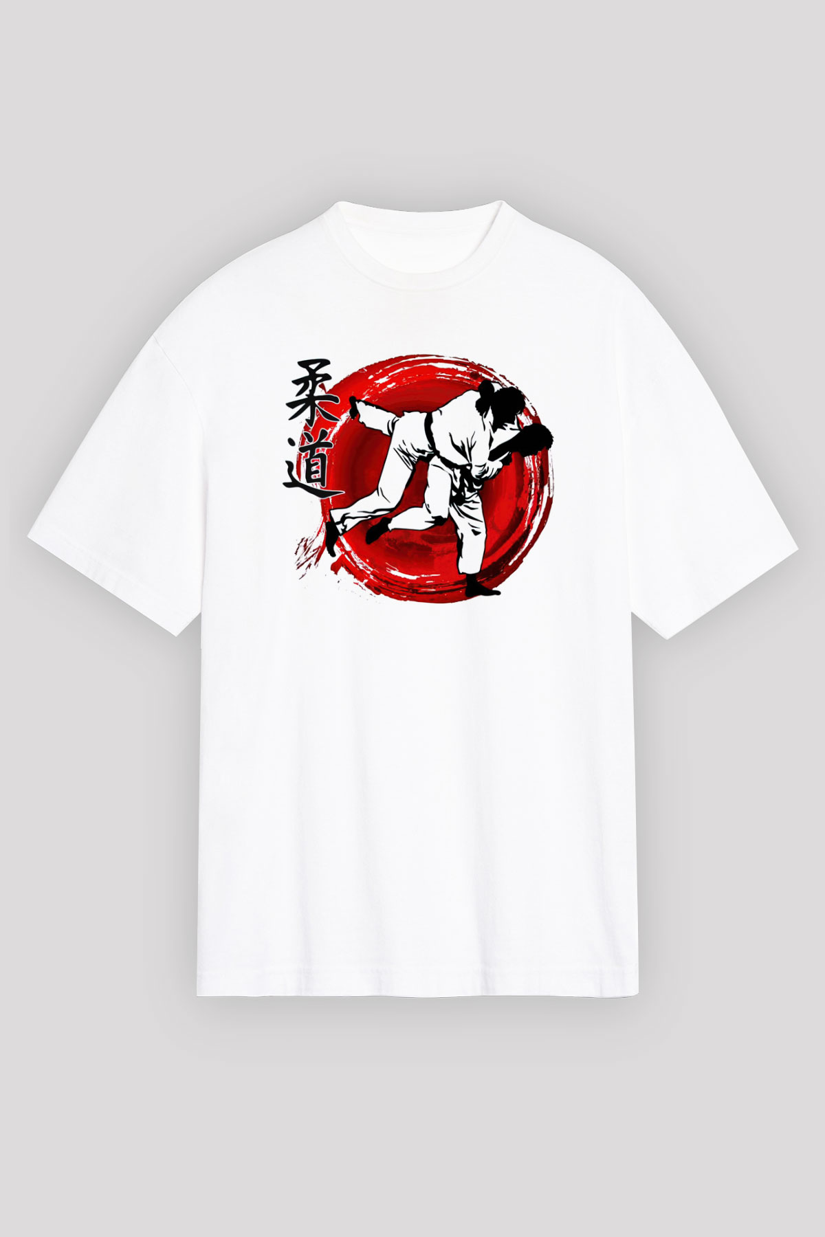 Judo Beyaz Unisex Oversize Tişört T-Shirt