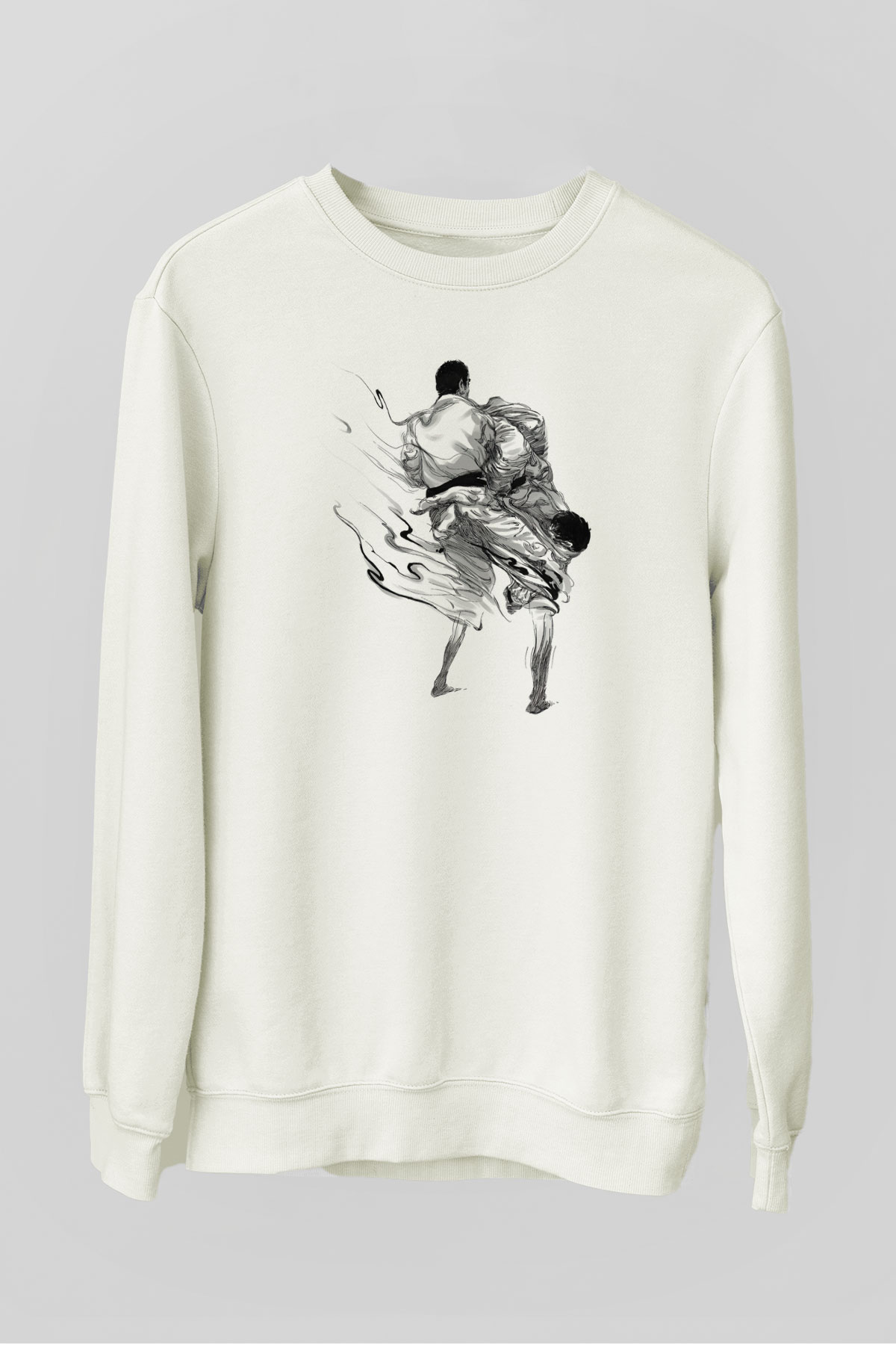 Judo Beyaz Unisex Sweatshirt