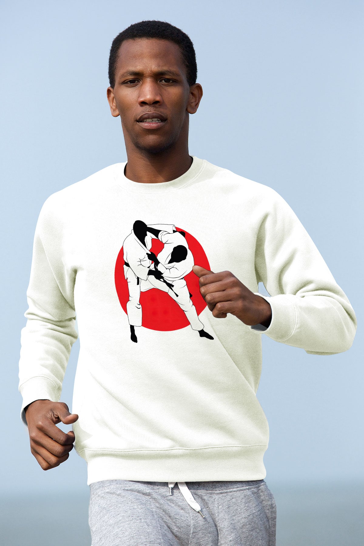 Judo Beyaz Unisex Sweatshirt