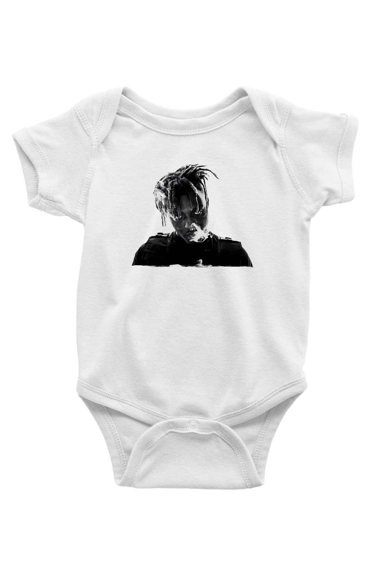 Juice Wrld Baskılı Beyaz Unisex Bebek Body - Zıbın