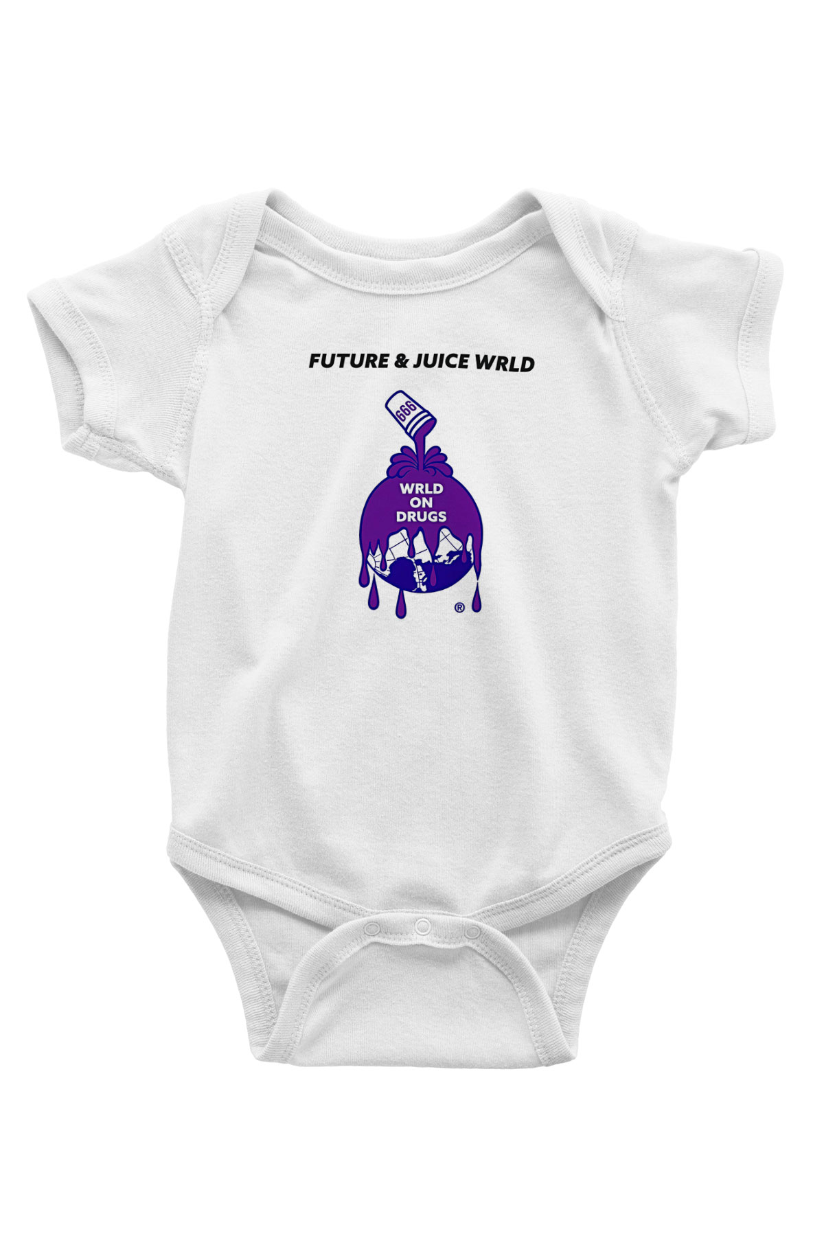 Juice Wrld Baskılı Beyaz Unisex Bebek Body - Zıbın