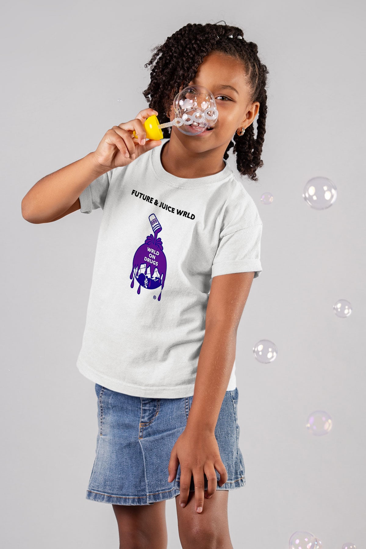 Juice Wrld Baskılı Beyaz Unisex Beyaz Çocuk Tişört - Tshirt