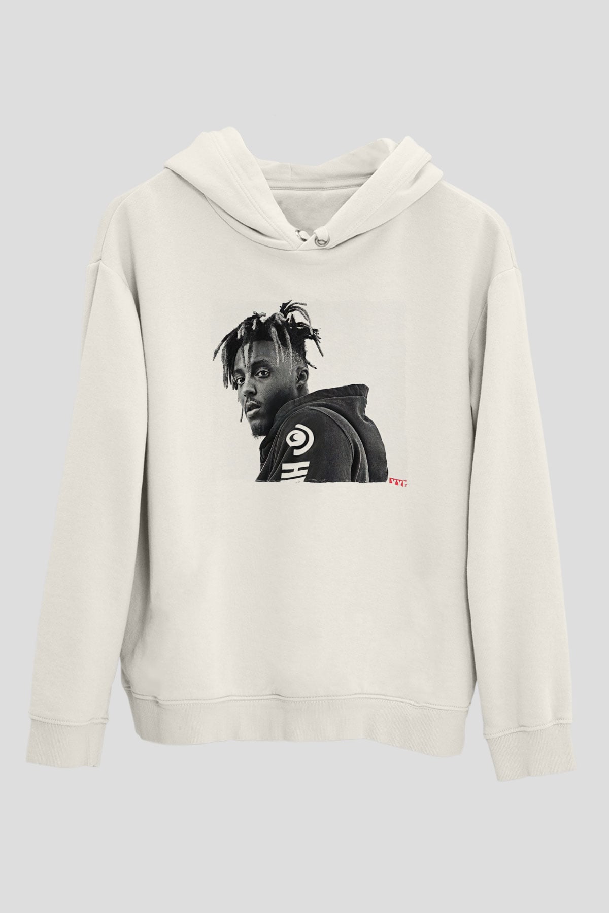 Juice Wrld Baskılı Beyaz Unisex Kapüşonlu Sweatshirt