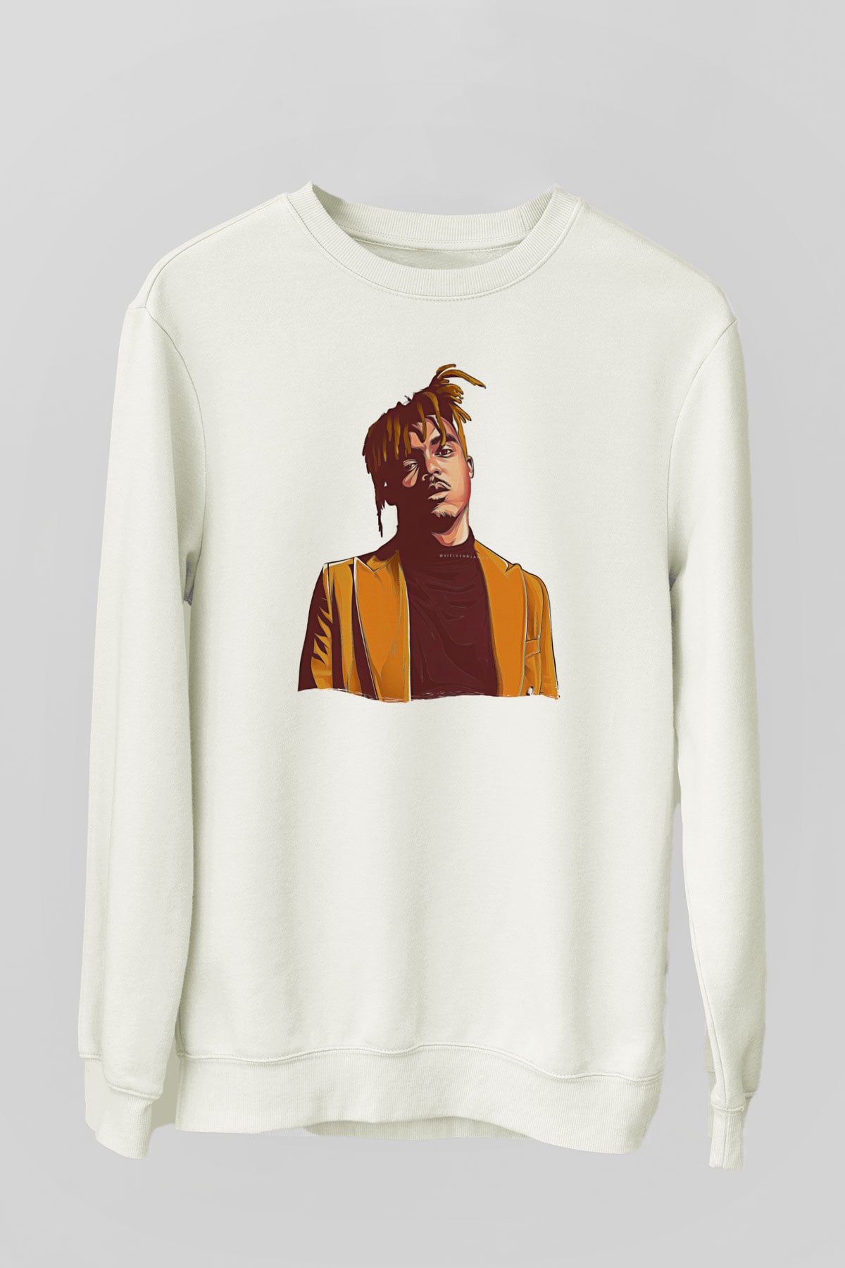 Juice Wrld Baskılı Beyaz Unisex Sweatshirt