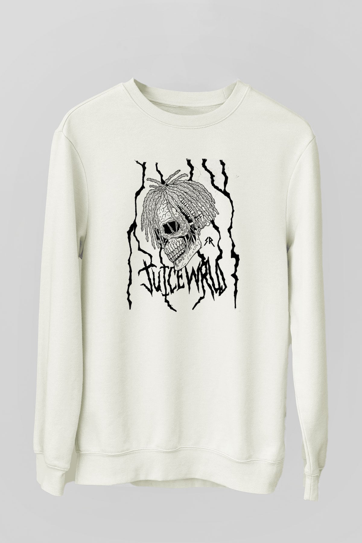 Juice Wrld Baskılı Beyaz Unisex Sweatshirt