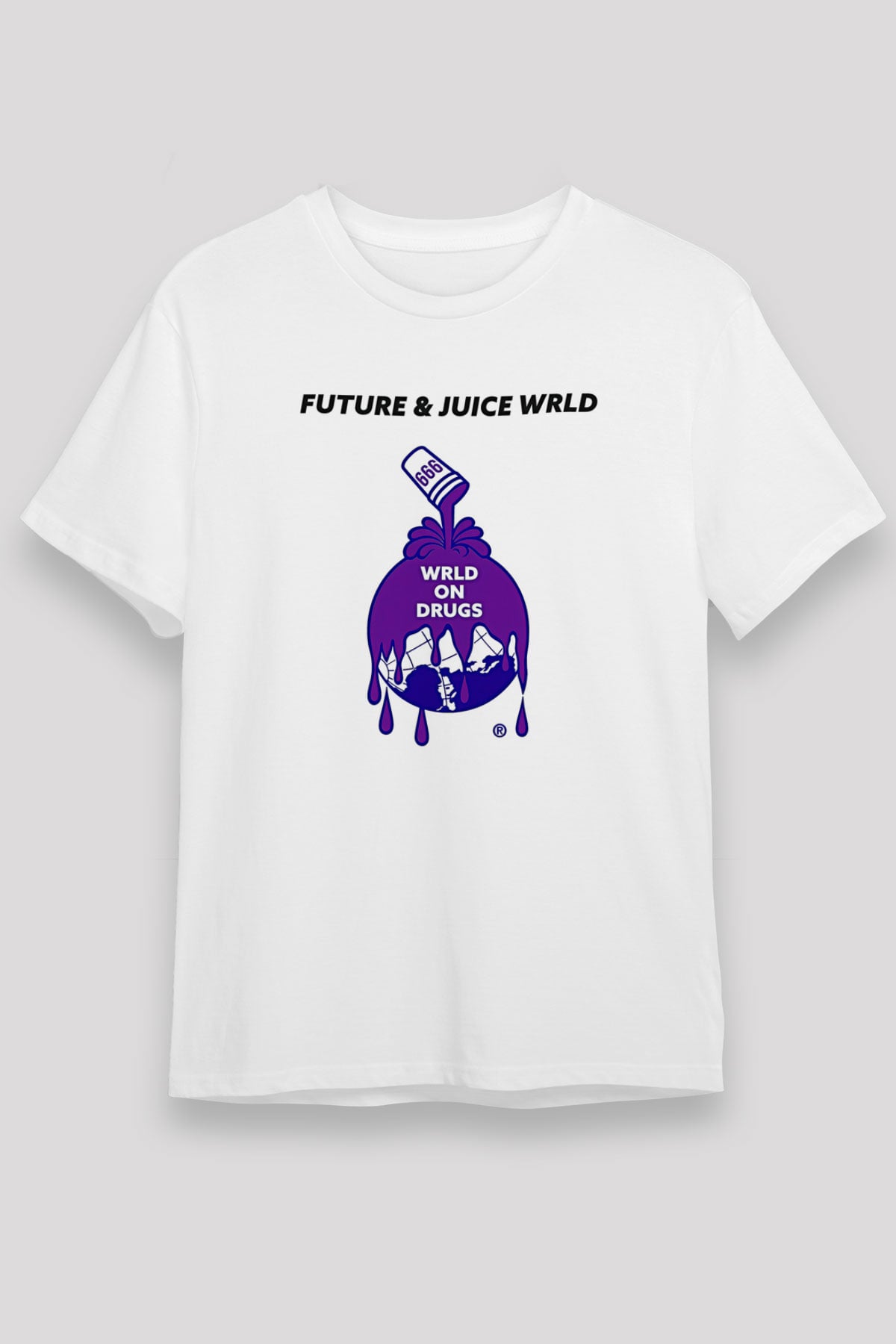 Juice Wrld Baskılı Unisex Beyaz Tişört - Tshirt