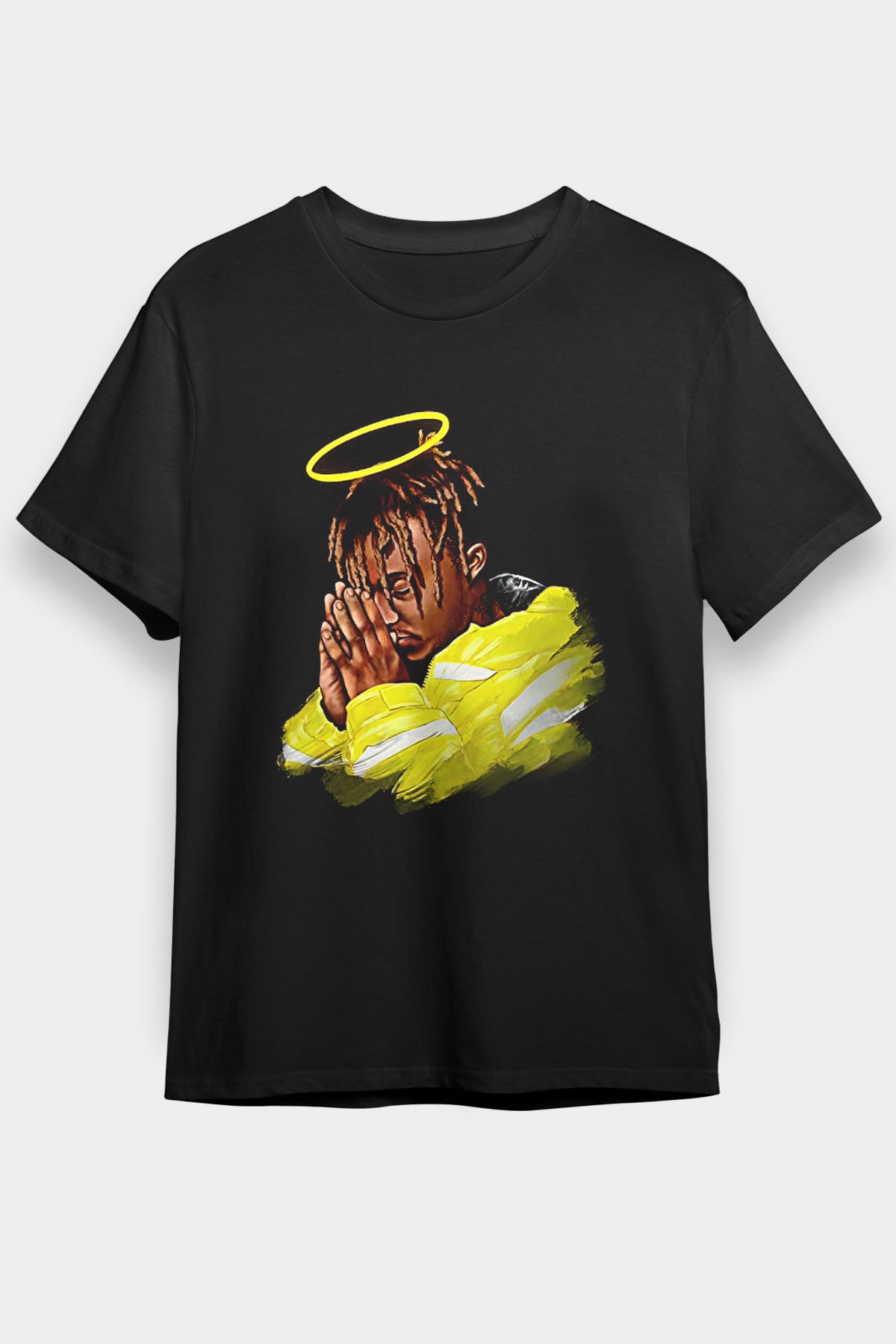 Juice Wrld Baskılı Unisex Siyah Tişört - Tshirt