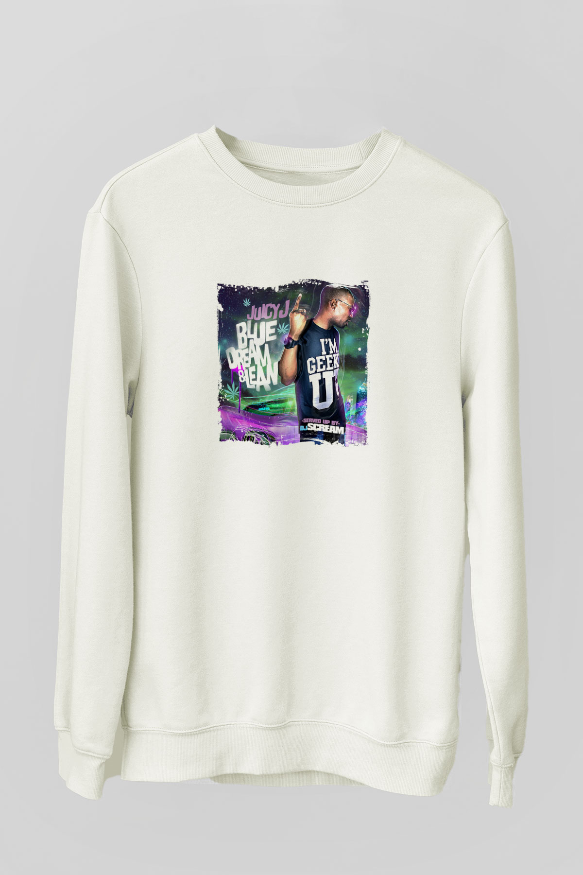 Juicy J Baskılı Unisex Beyaz Sweatshirt