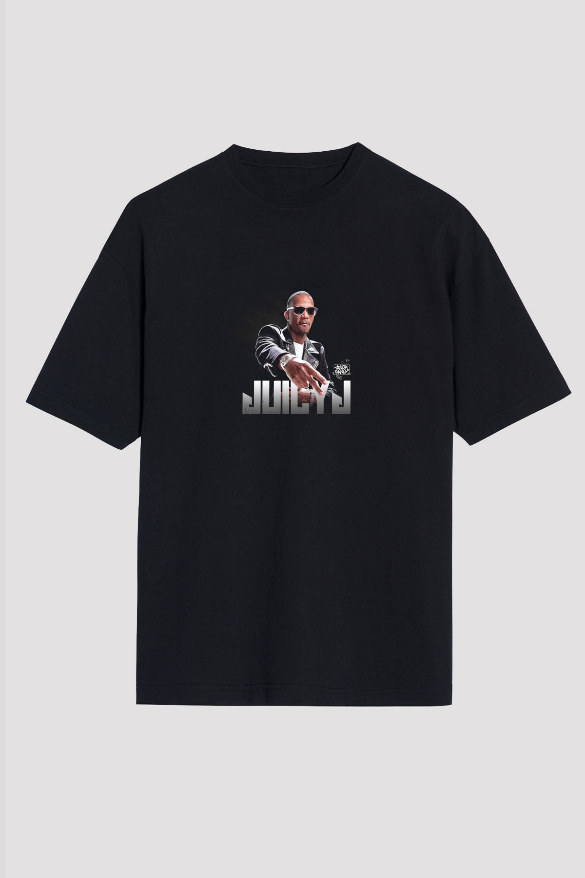 Juicy J Baskılı Unisex Oversize Siyah Tişört