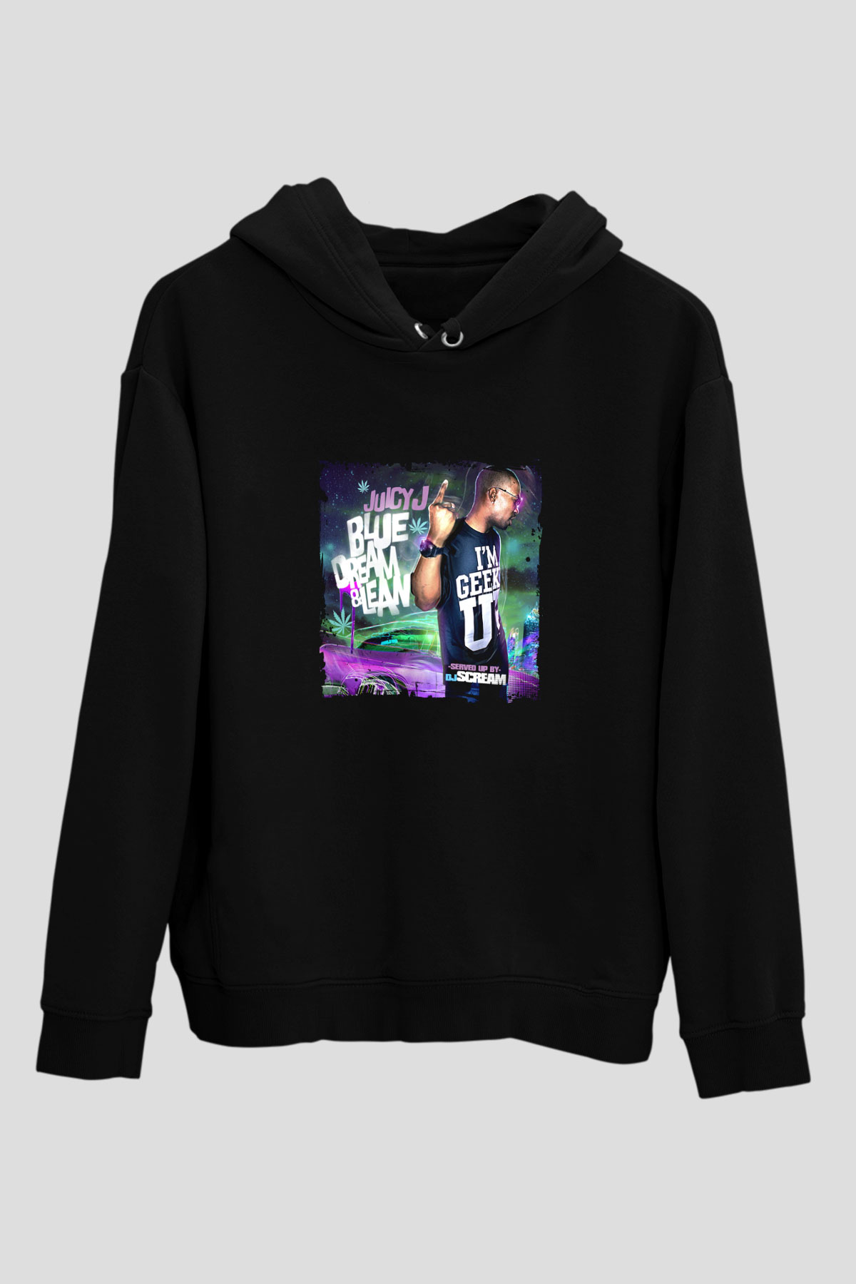 Juicy J Baskılı Unisex Siyah Hoodie