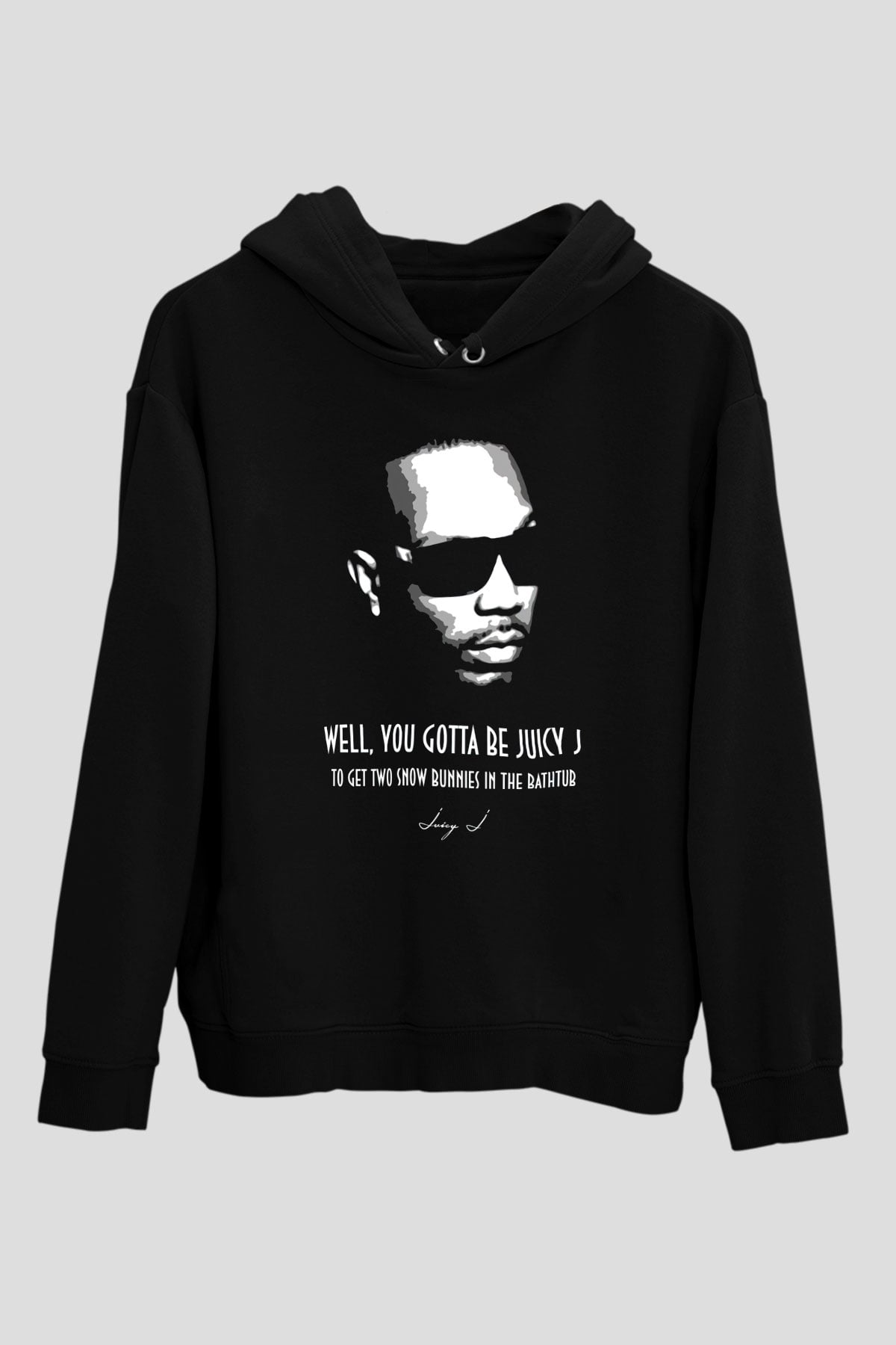 Juicy-J Siyah Unisex Kapüşonlu Sweatshirt