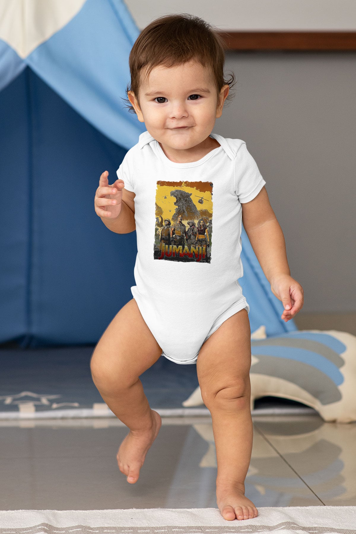 Jumanji Baskılı Beyaz Unisex Bebek Body - Zıbın