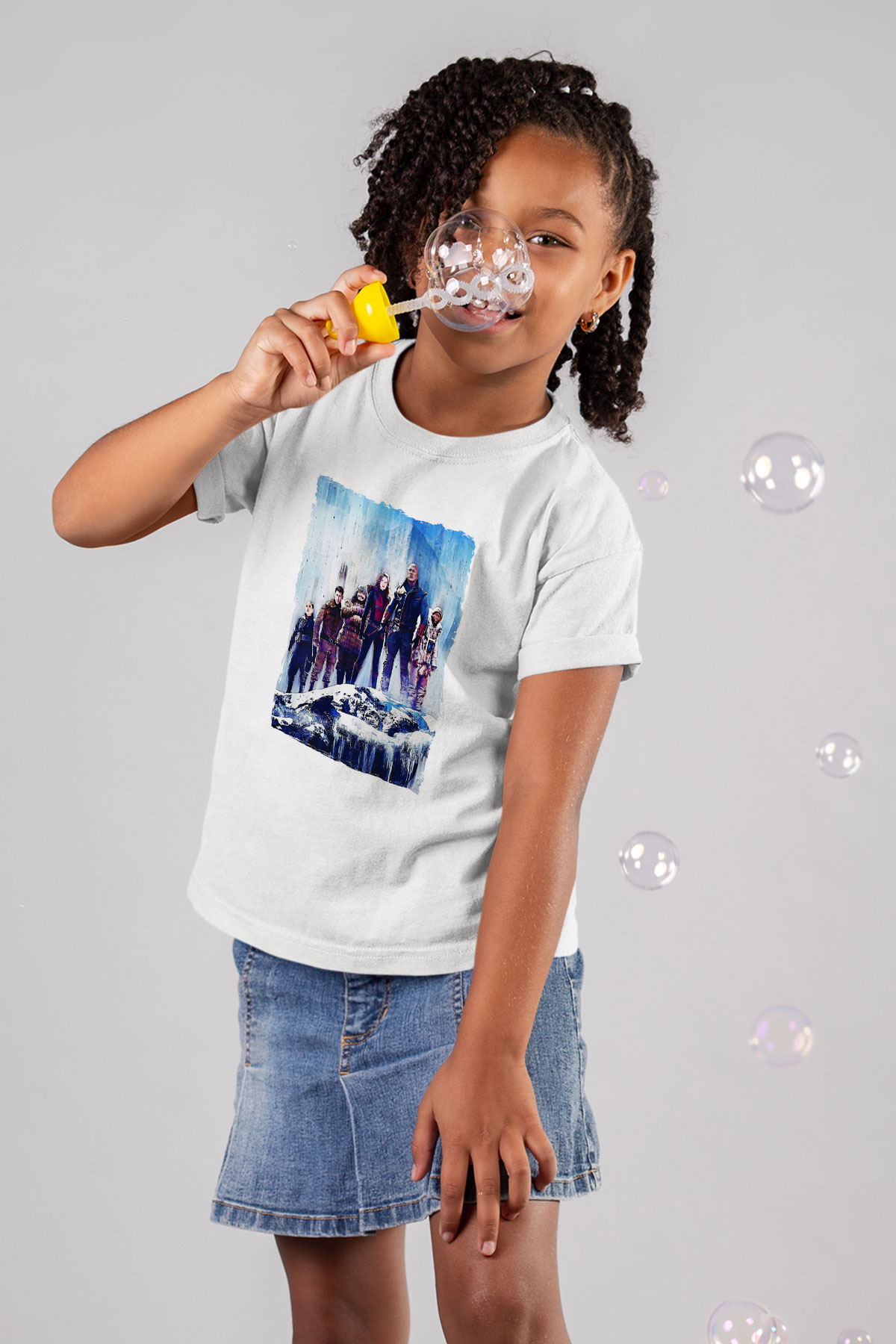 Jumanji Baskılı Beyaz Unisex Beyaz Çocuk Tişört - Tshirt