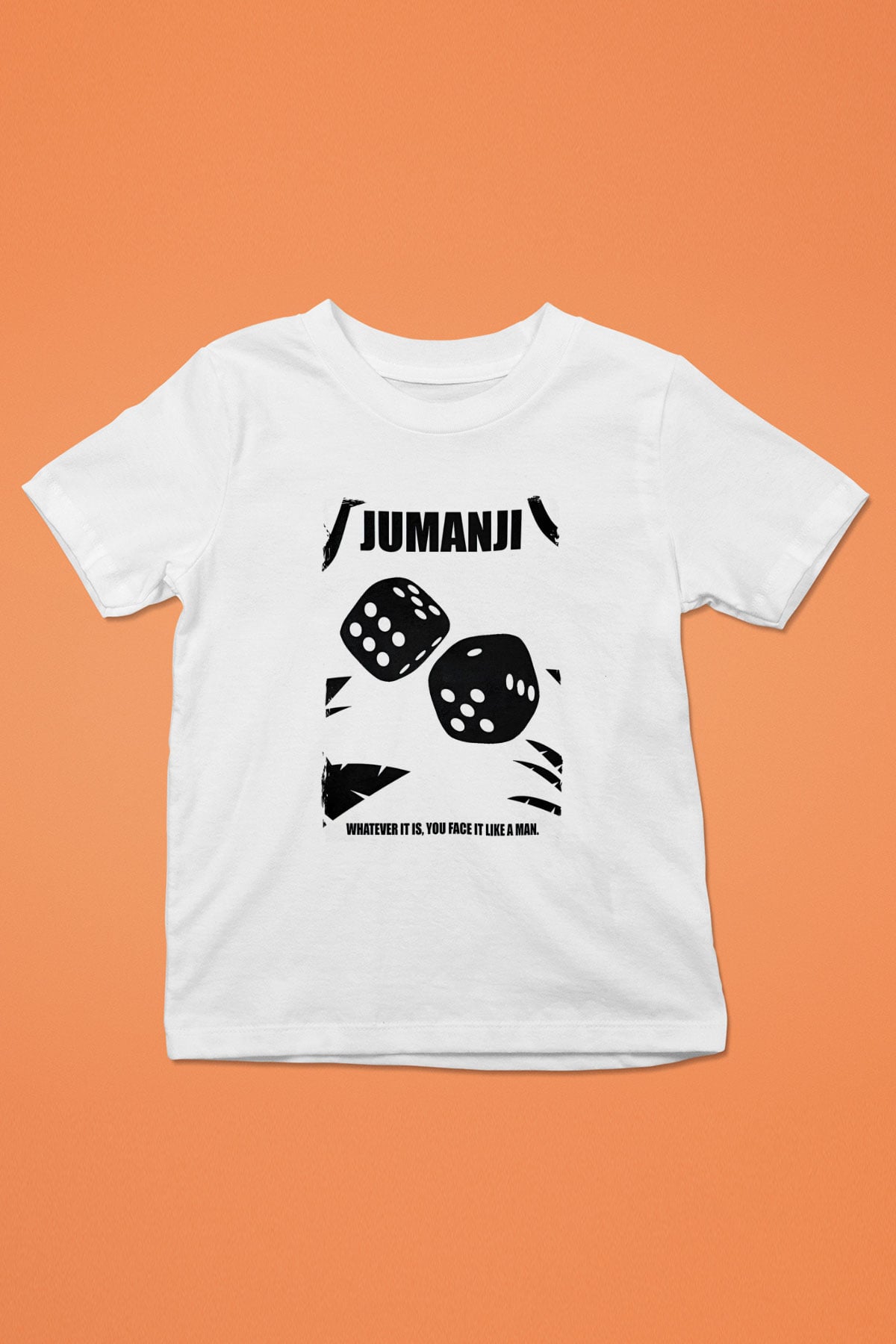 Jumanji Baskılı Beyaz Unisex Beyaz Çocuk Tişört - Tshirt