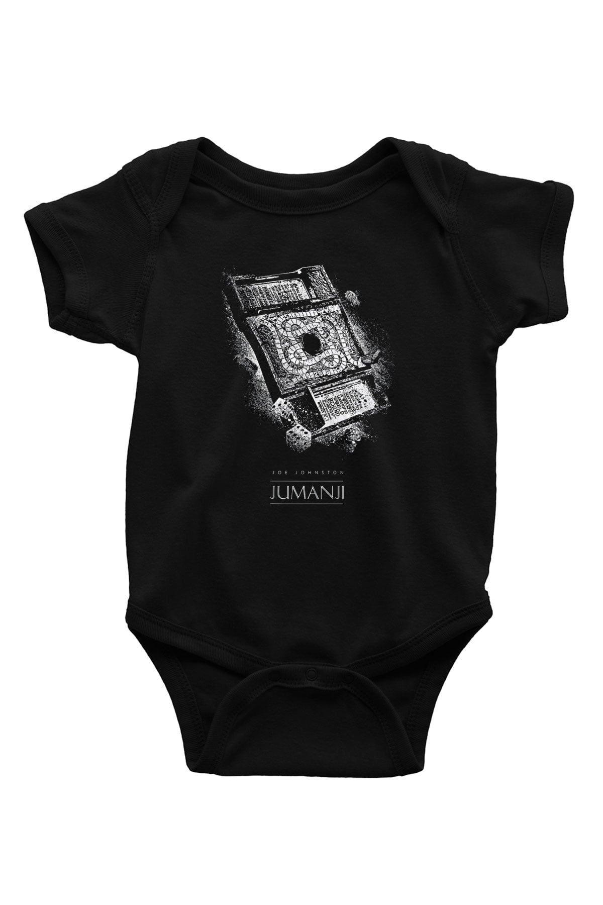Jumanji Baskılı Unisex Siyah Bebek Body - Zıbın