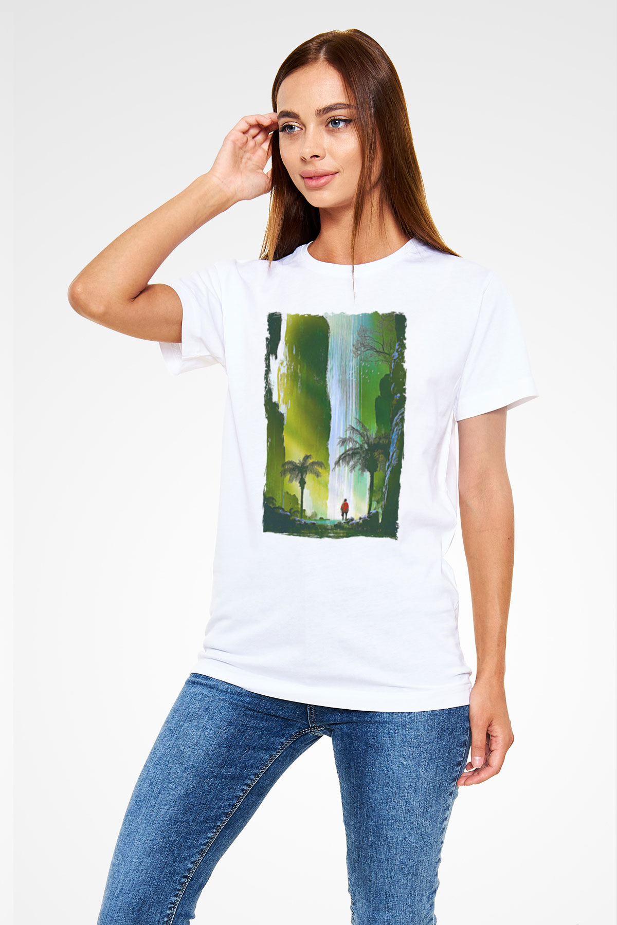 Jumanji Unisex Baskılı Beyaz Tişört - Tshirt