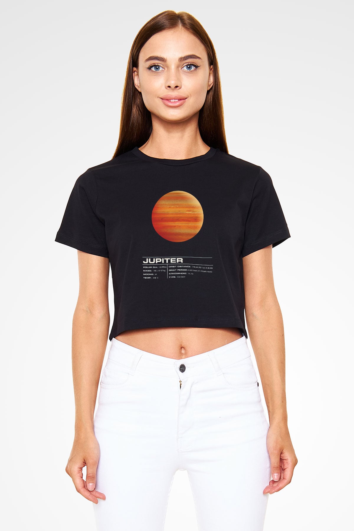 Jüpiter Siyah Crop Top Tişört