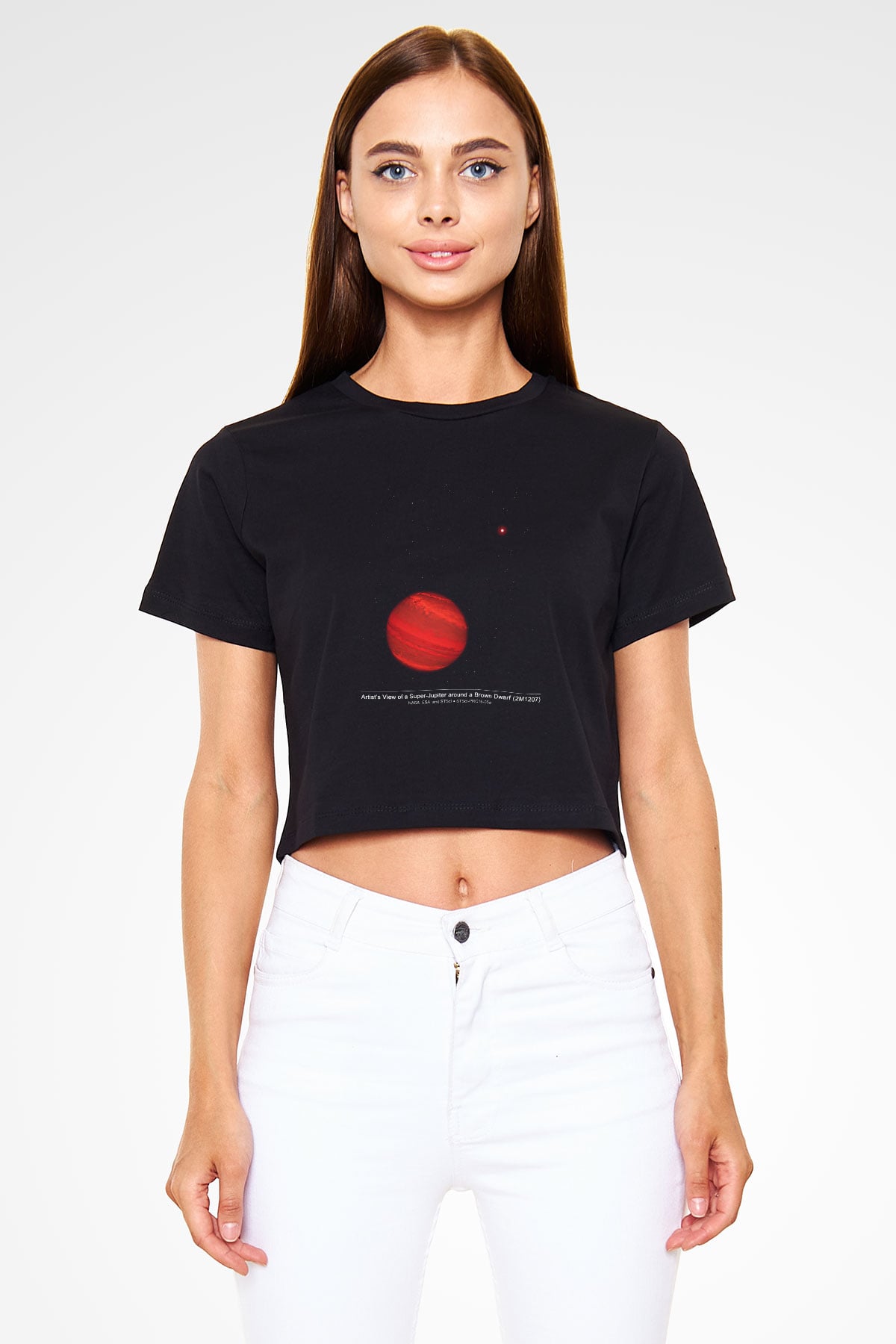 Jüpiter Siyah Crop Top Tişört