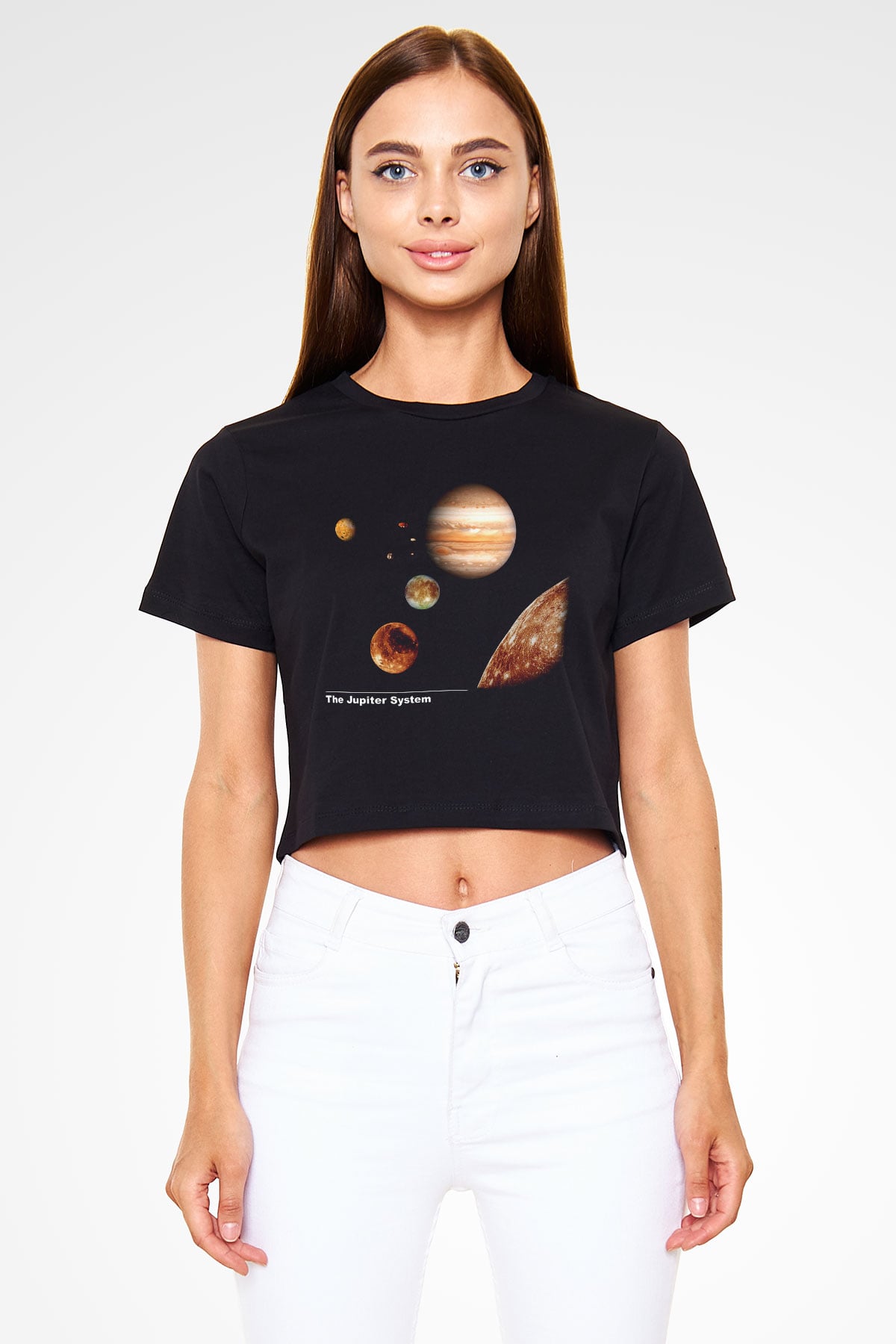 Jüpiter Siyah Crop Top Tişört