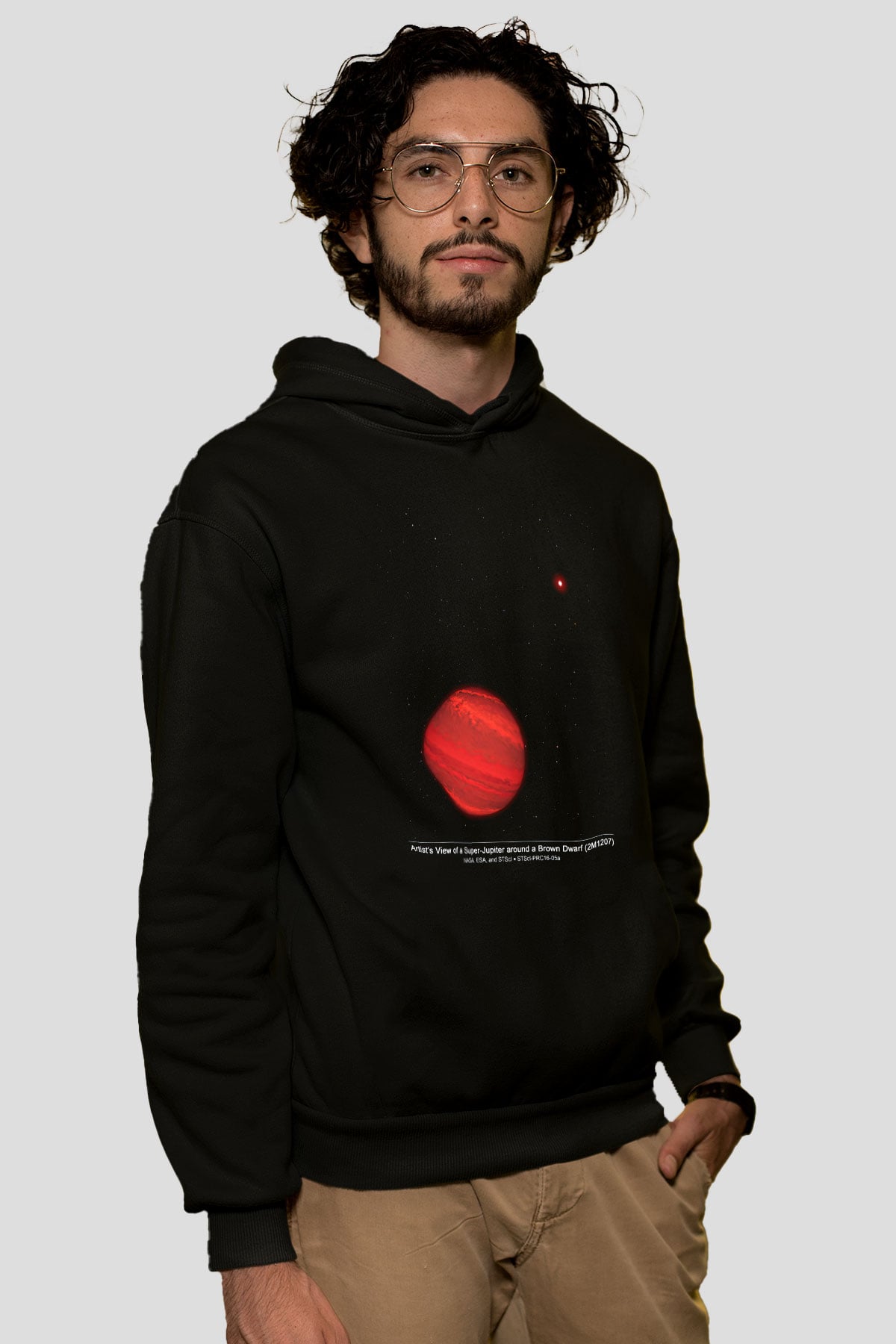 Jüpiter Siyah Unisex Kapüşonlu Sweatshirt