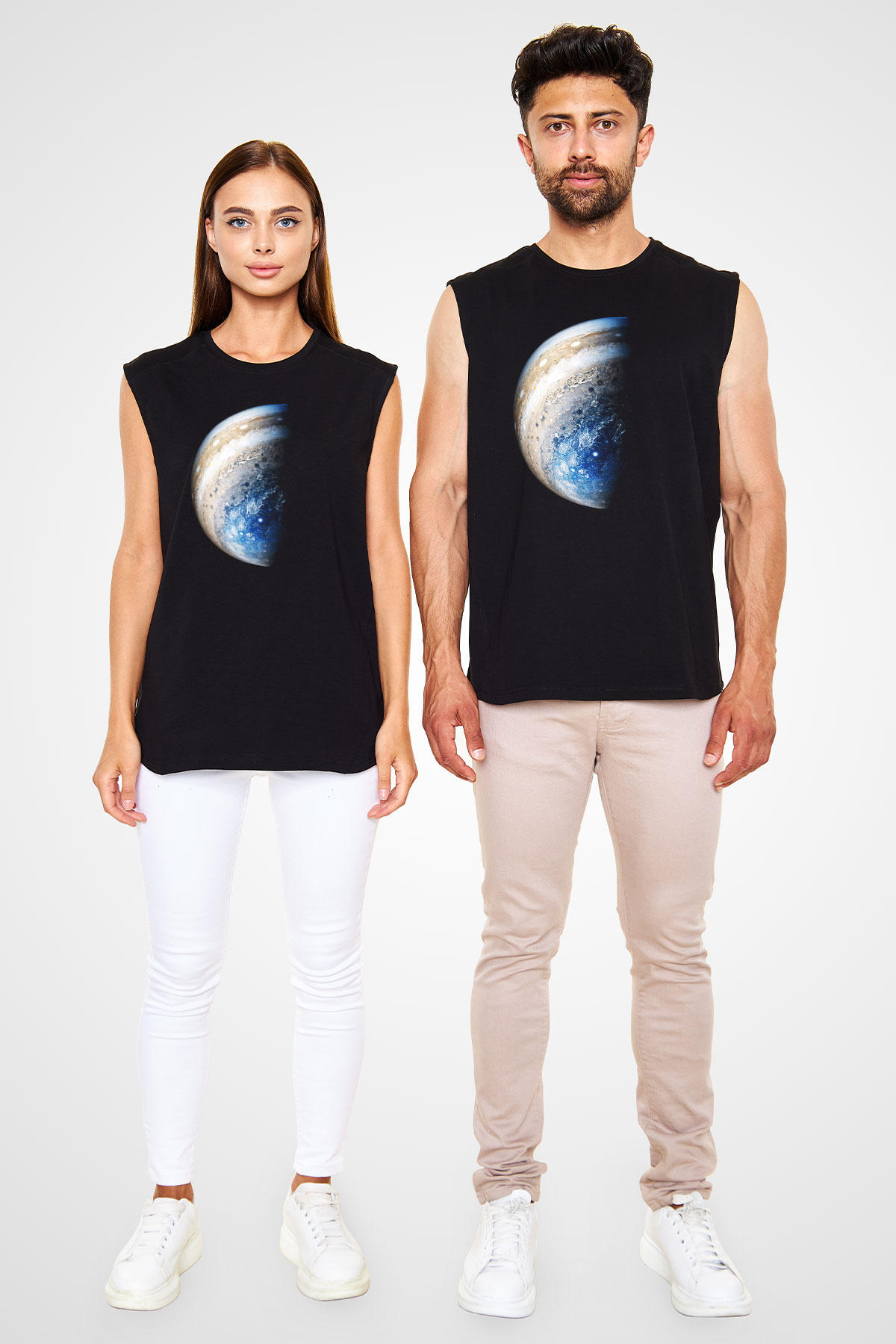Jüpiter Siyah Unisex Kolsuz Tişört