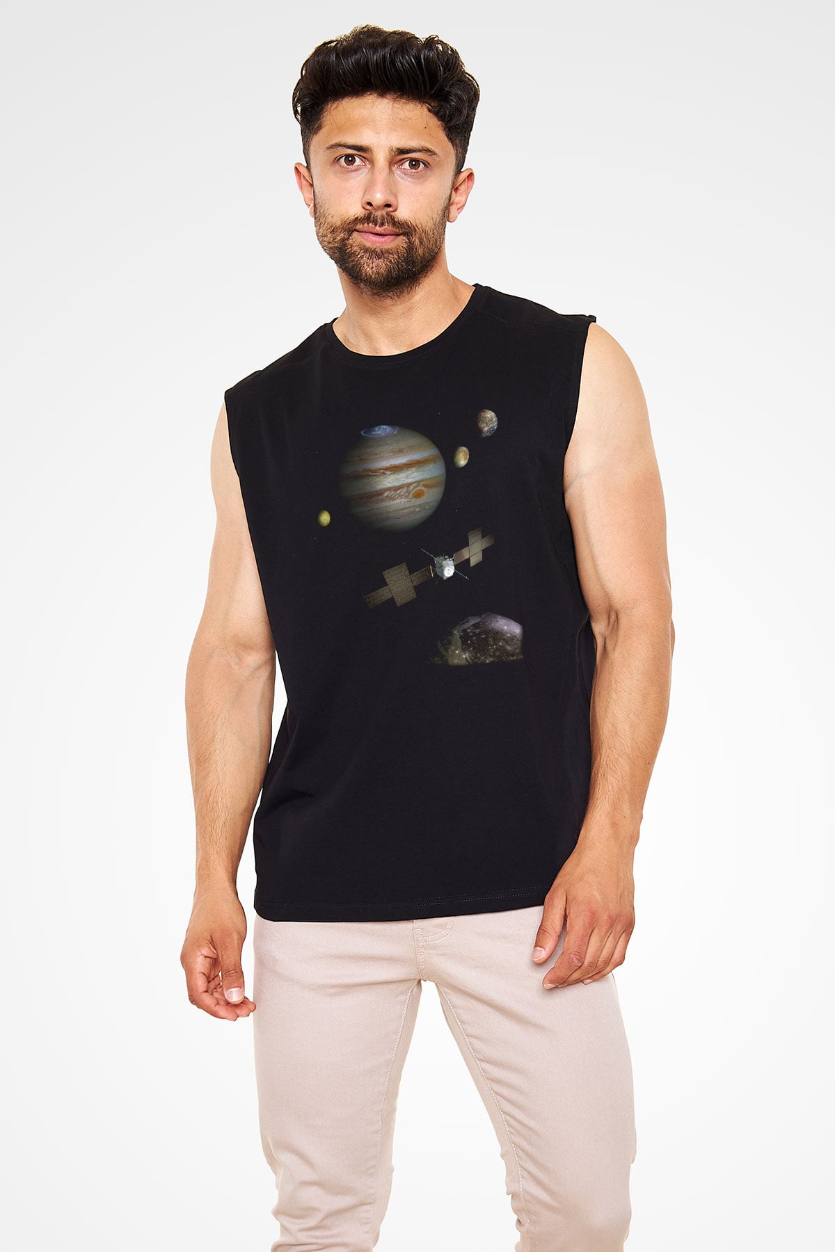 Jüpiter Siyah Unisex Kolsuz Tişört