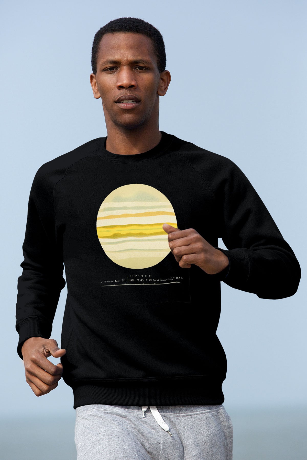 Jüpiter Siyah Unisex Sweatshirt