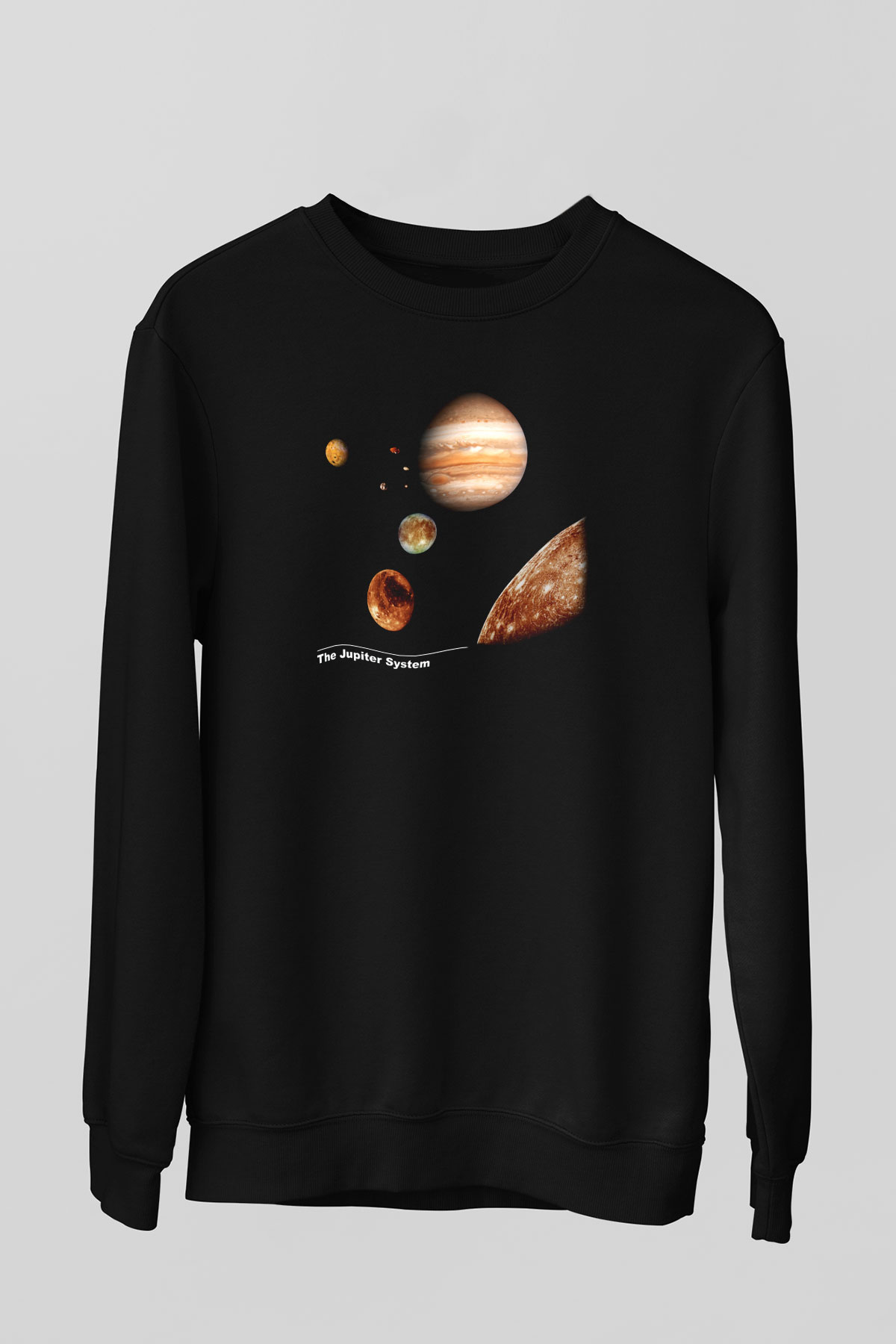 Jüpiter Siyah Unisex Sweatshirt