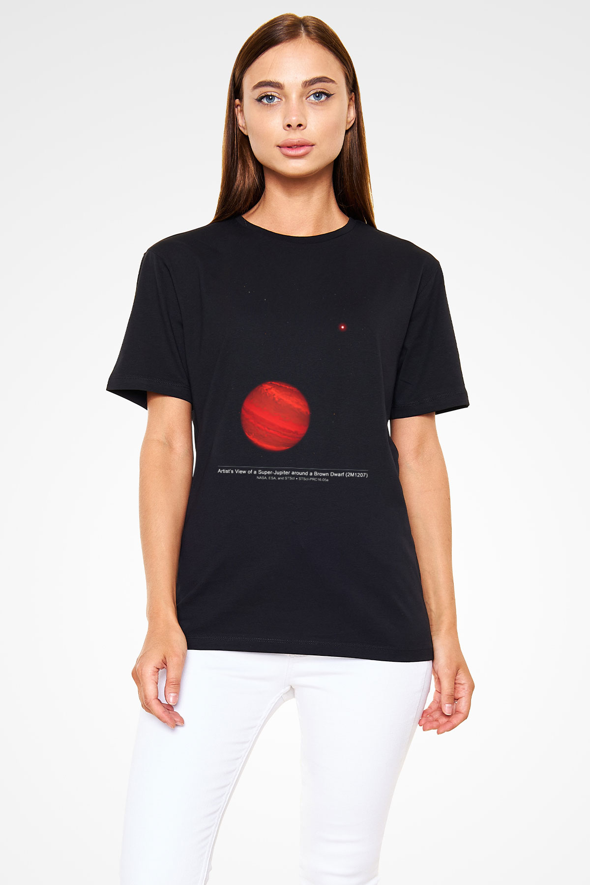 Jüpiter Siyah Unisex Tişört T-Shirt - TişörtFabrikası