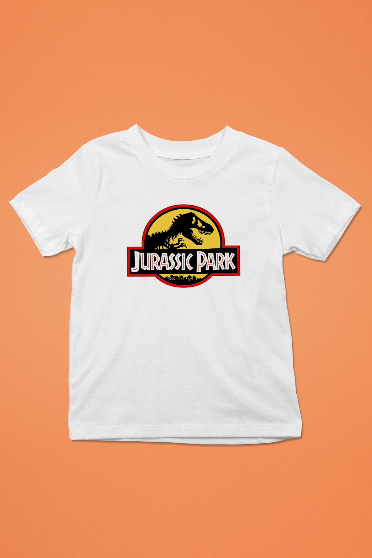 Jurassic Park Baskılı Beyaz Unisex Çocuk Tişört