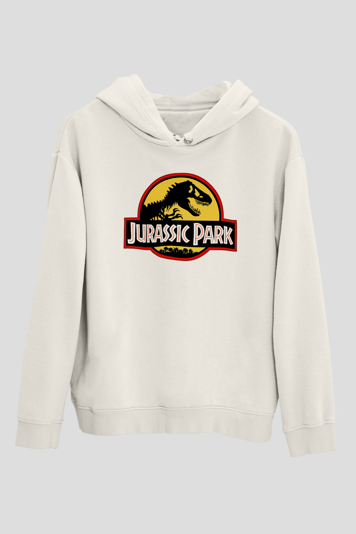 Jurassic Park Beyaz Unisex Hoodie