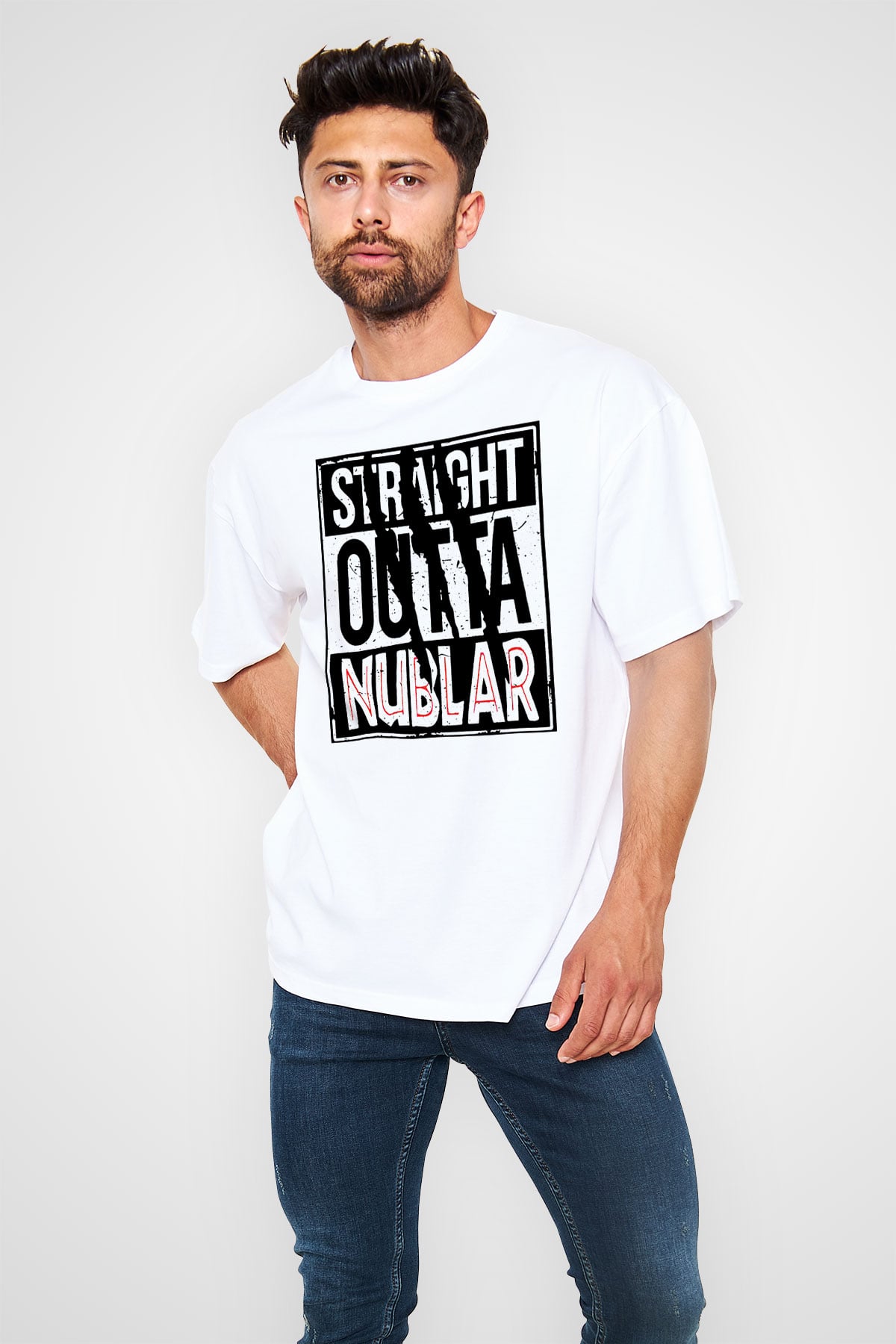 Jurassic Park Beyaz Unisex Oversize Tişört T-Shirt