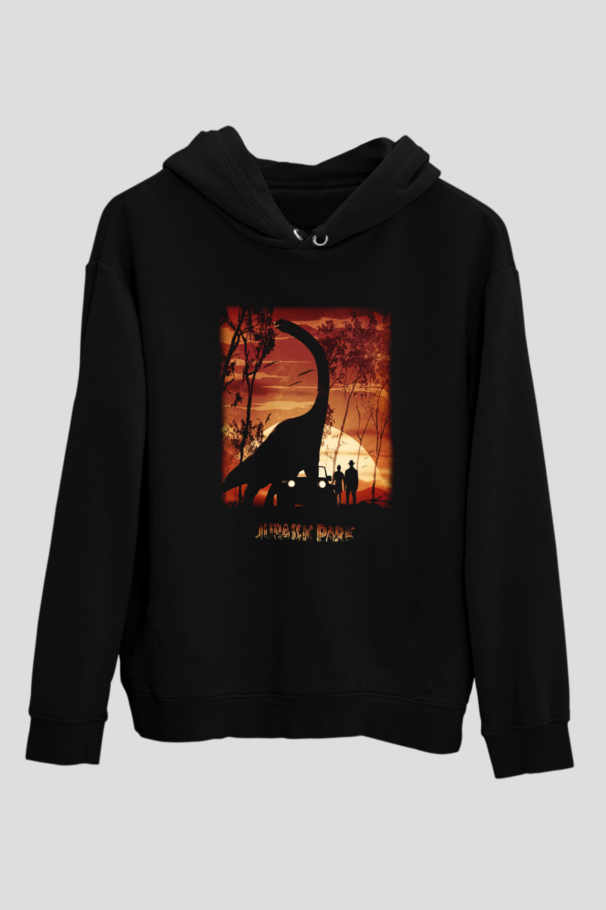 Jurassic Park Siyah Unisex Hoodie