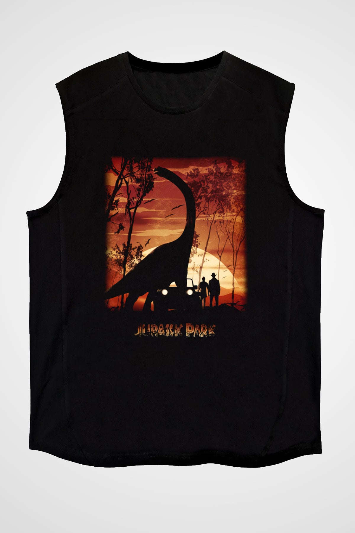 Jurassic Park Siyah Unisex Kolsuz Tişört