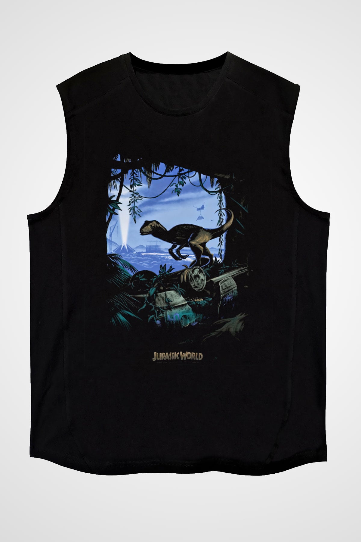 Jurassic Park Siyah Unisex Kolsuz Tişört