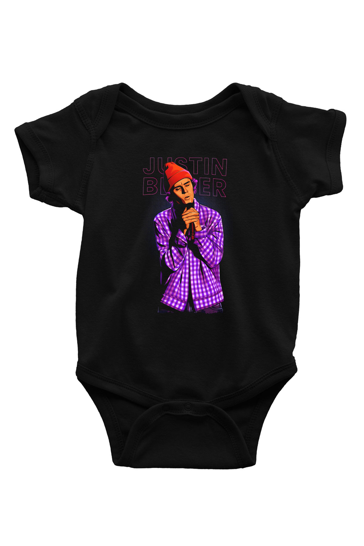 Justin Bieber Siyah Bebek Body - Zıbın