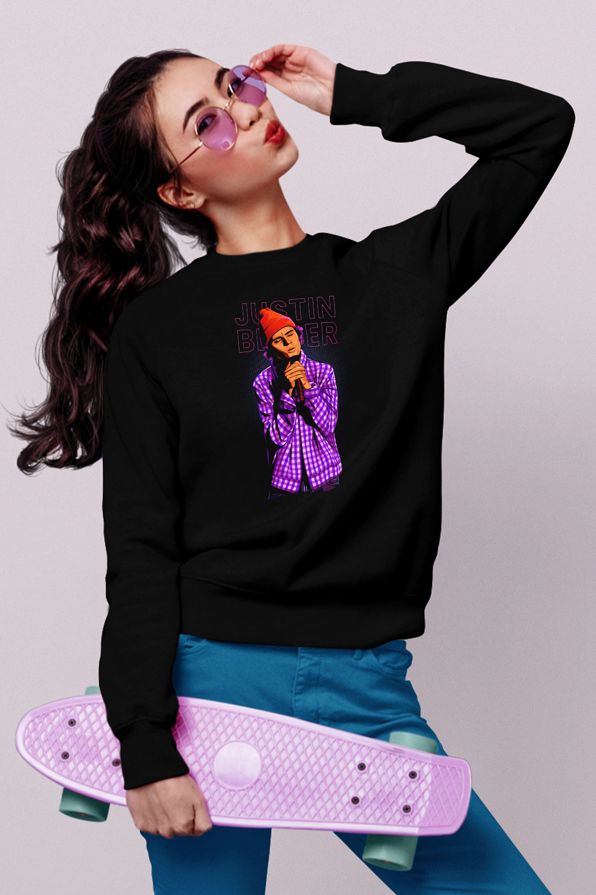 Justin Bieber Siyah Unisex Sweatshirt