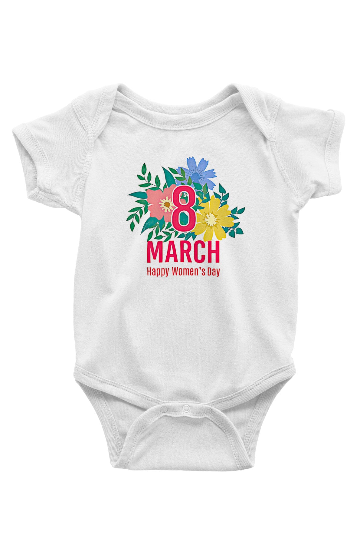 Kadınlar Günü Baskılı Beyaz Unisex Bebek Body - Zıbın