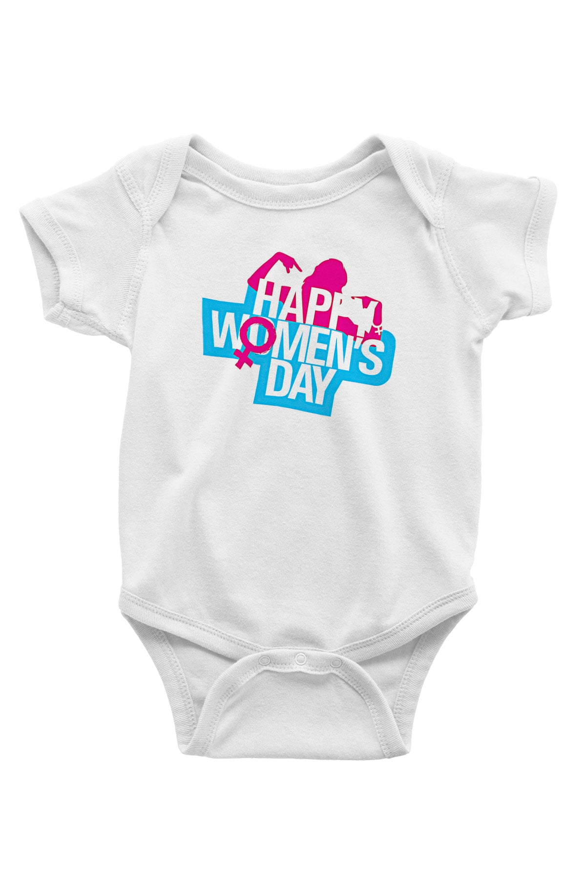 Kadınlar Günü Baskılı Beyaz Unisex Bebek Body - Zıbın