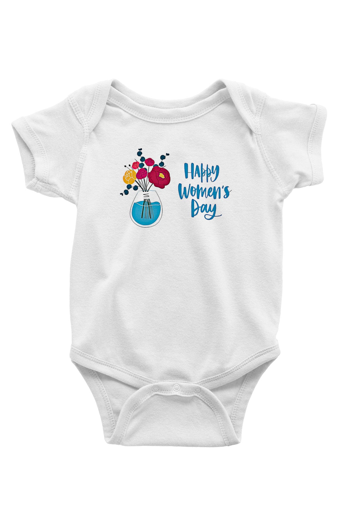 Kadınlar Günü Baskılı Beyaz Unisex Bebek Body - Zıbın
