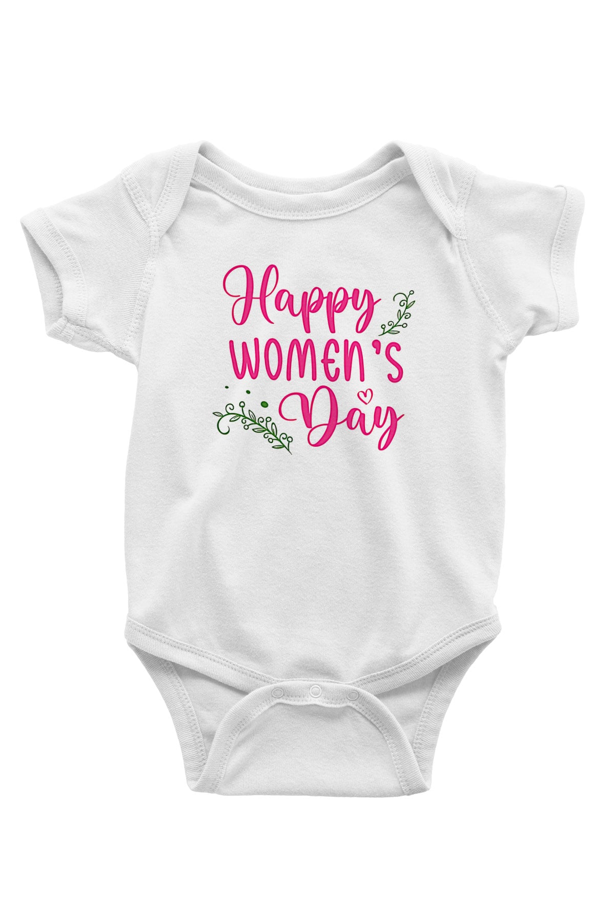 Kadınlar Günü Baskılı Beyaz Unisex Bebek Body - Zıbın