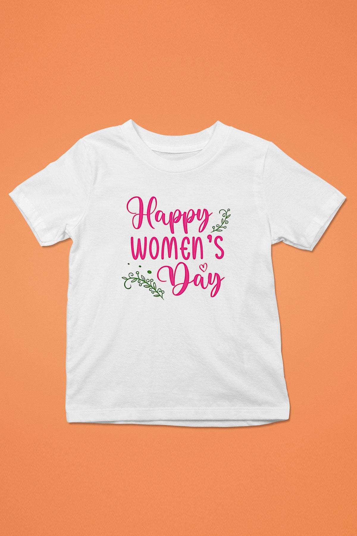 Kadınlar Günü Baskılı Beyaz Unisex Beyaz Çocuk Tişört - Tshirt