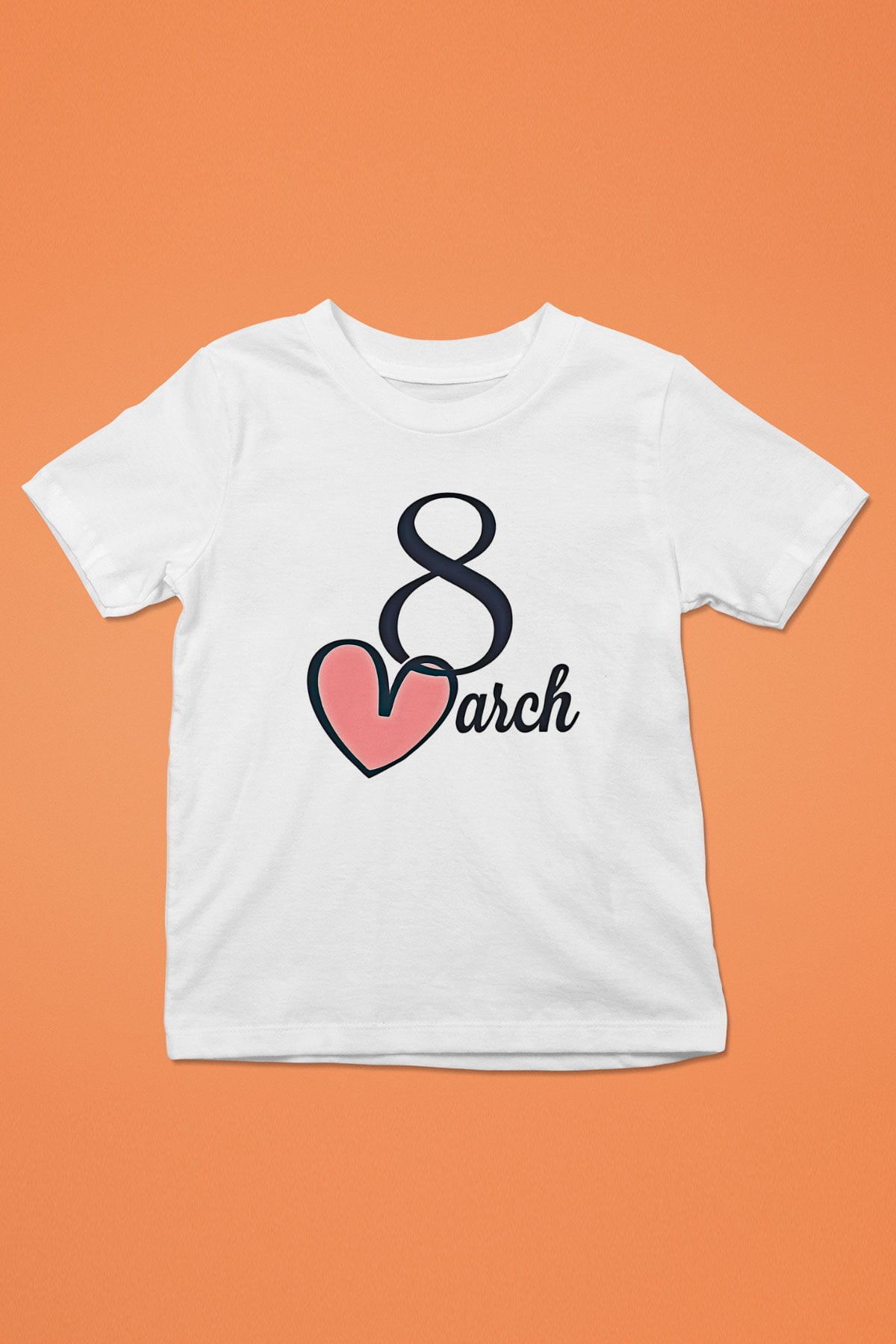 Kadınlar Günü Baskılı Beyaz Unisex Beyaz Çocuk Tişört - Tshirt