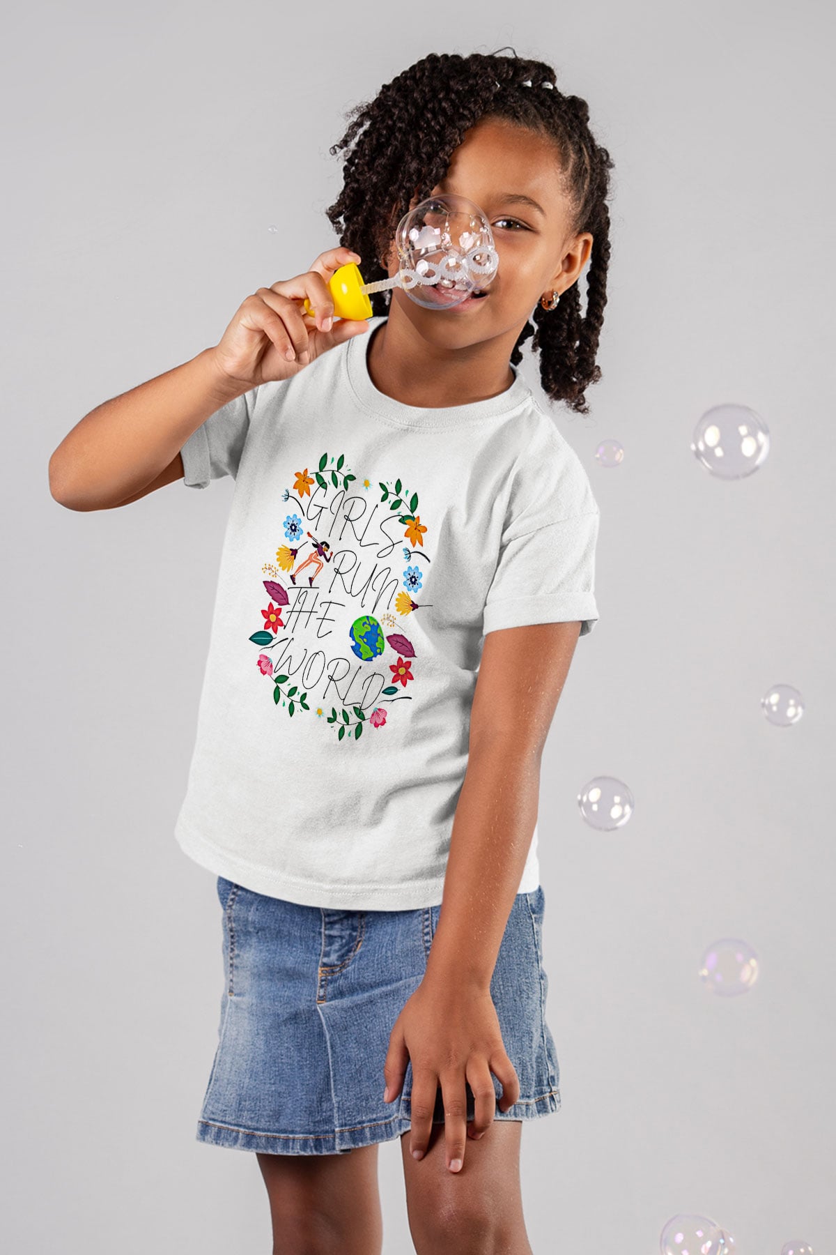 Kadınlar Günü Baskılı Beyaz Unisex Beyaz Çocuk Tişört - Tshirt