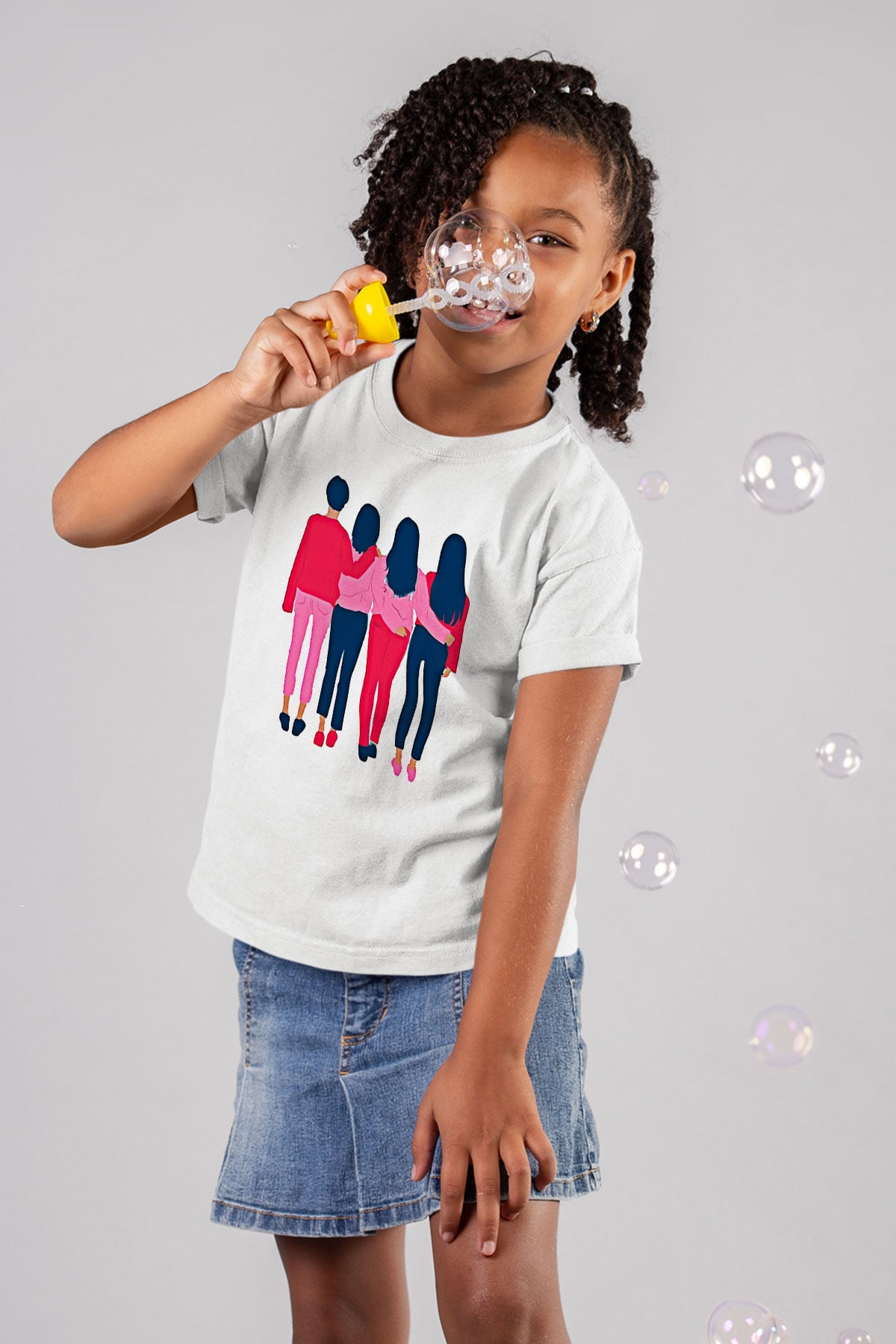 Kadınlar Günü Baskılı Beyaz Unisex Beyaz Çocuk Tişört - Tshirt