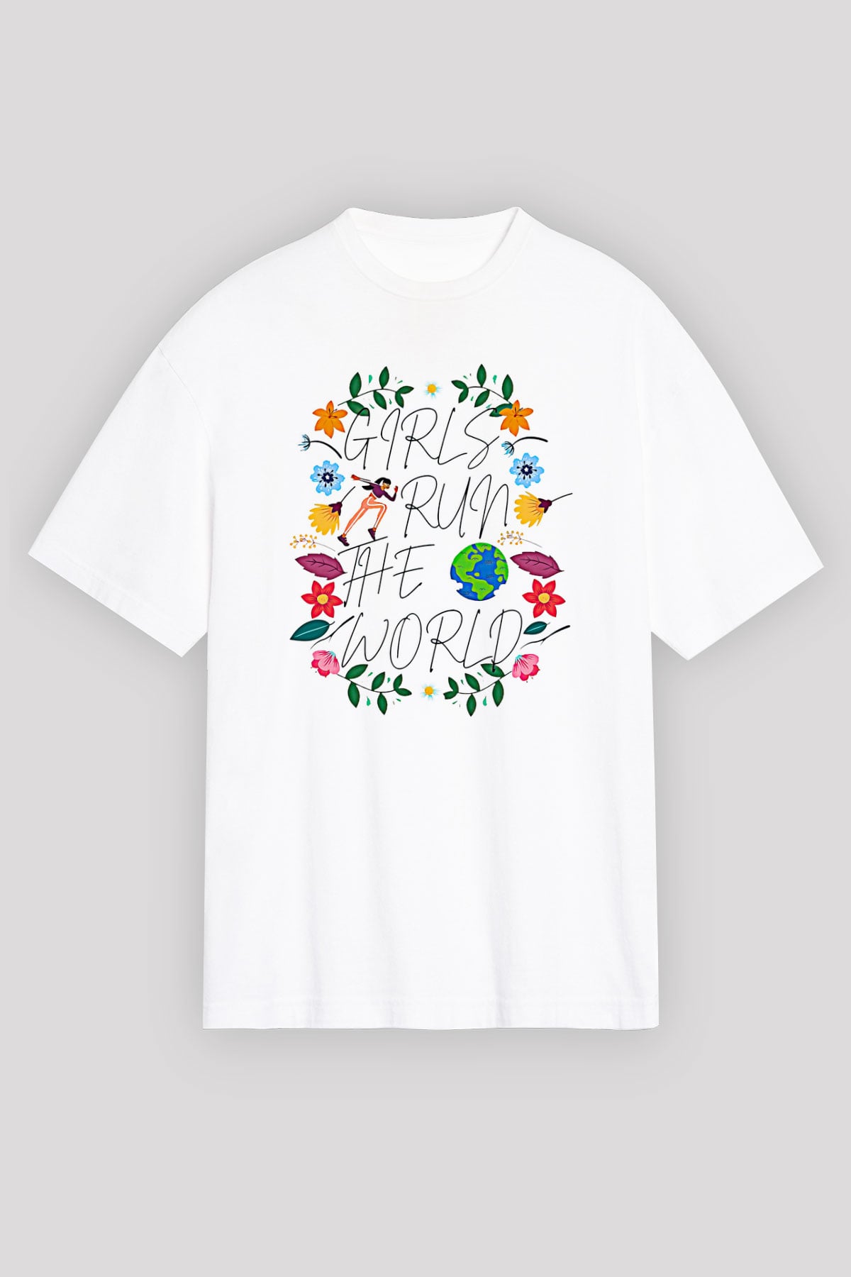 Kadınlar Günü Baskılı Beyaz Unisex Oversize Tişört - Tshirt