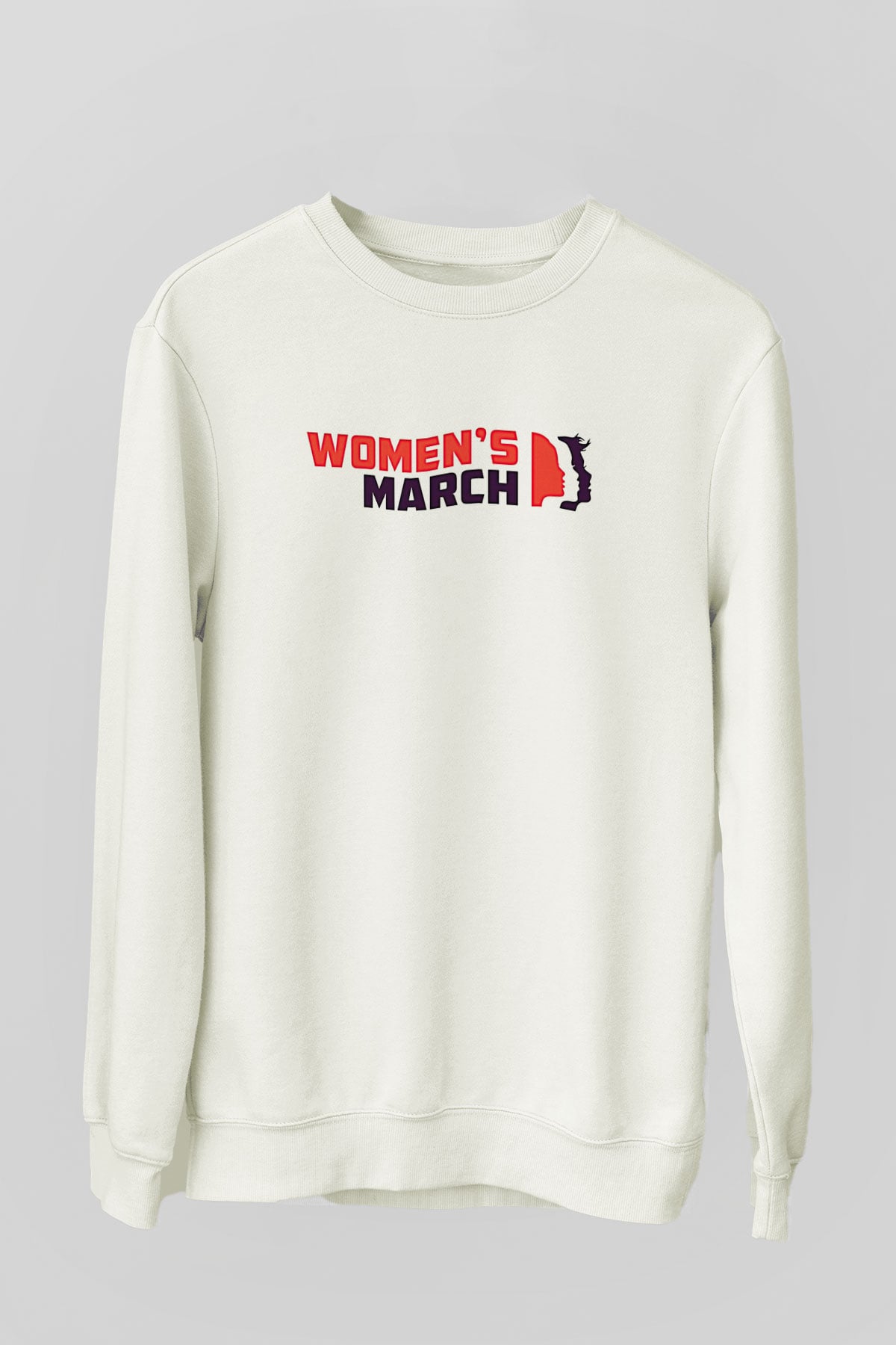 Kadınlar Günü Baskılı Beyaz Unisex Sweatshirt